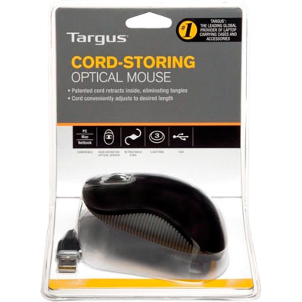 Targus Maus »Cord-Storing«, kabelgebunden