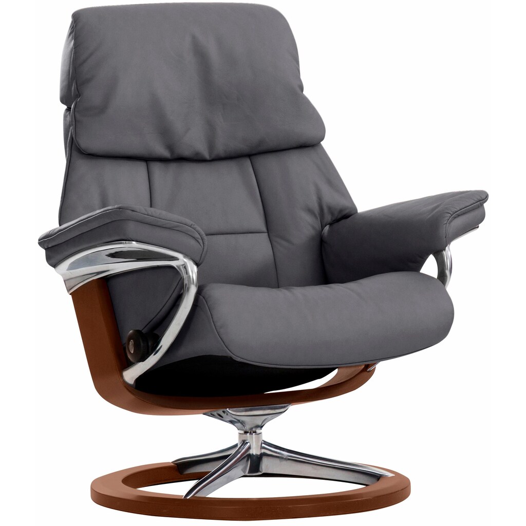 Stressless® Relaxsessel »Ruby«, (Set, Relaxsessel mit Hocker), mit Signature Base, Größe M, Gestell Eiche, Wenge, Braun & Schwarz