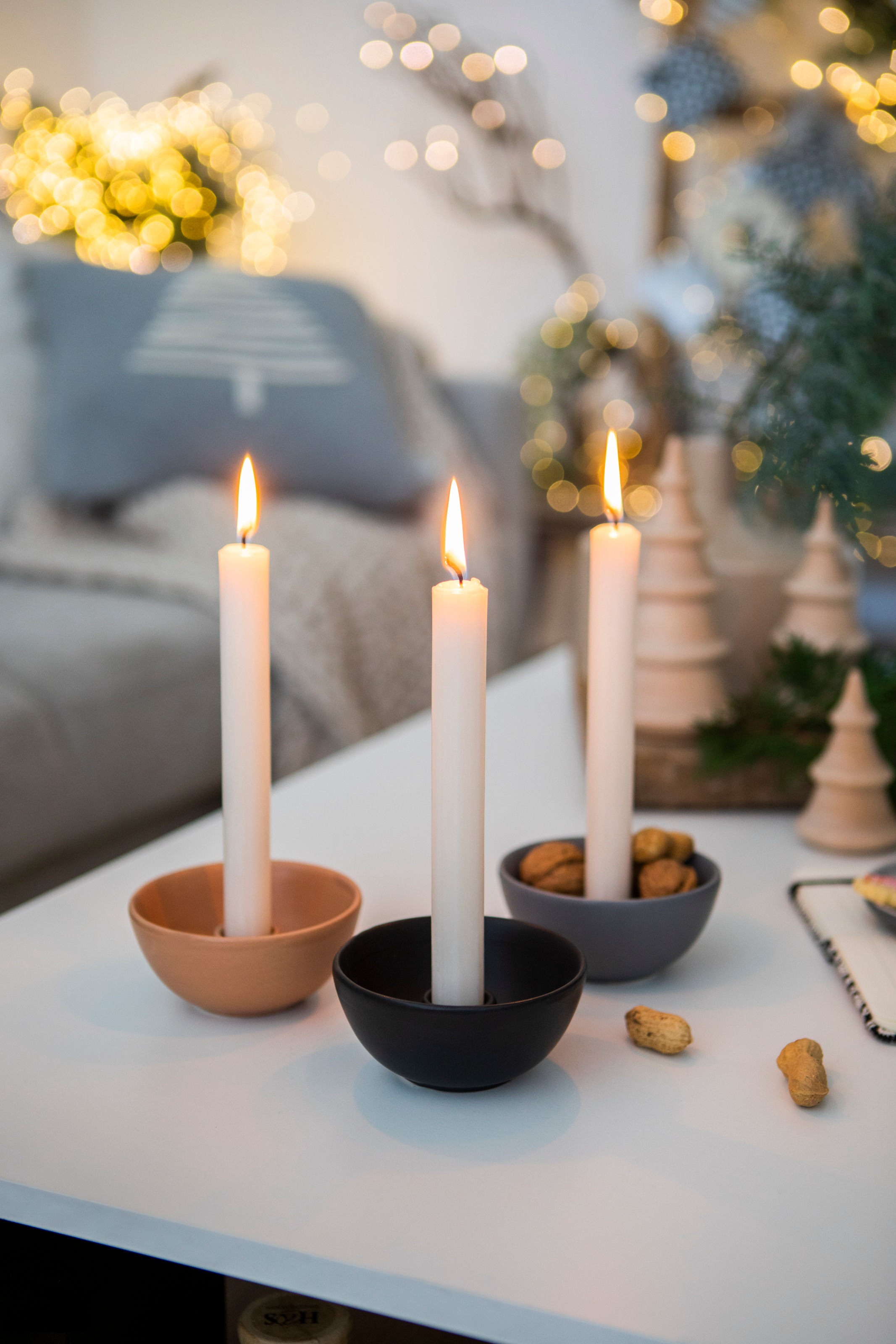 BOLTZE Kerzenleuchter »Franyo«, (Set, 3 aus St.), bequem bestellen Stein