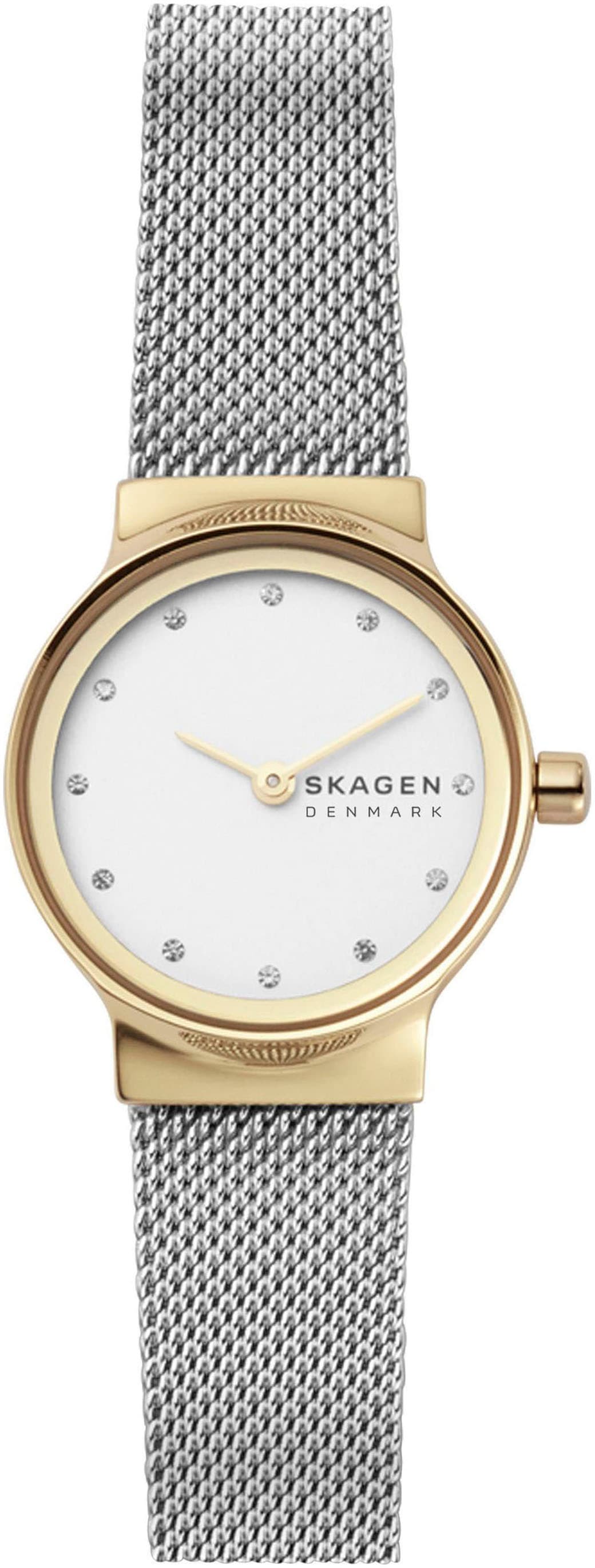 Skagen Quarzuhr »FREJA LILLE«, Armbanduhr, Damenuhr, Edelstahlarmband, Mineralglas, analog