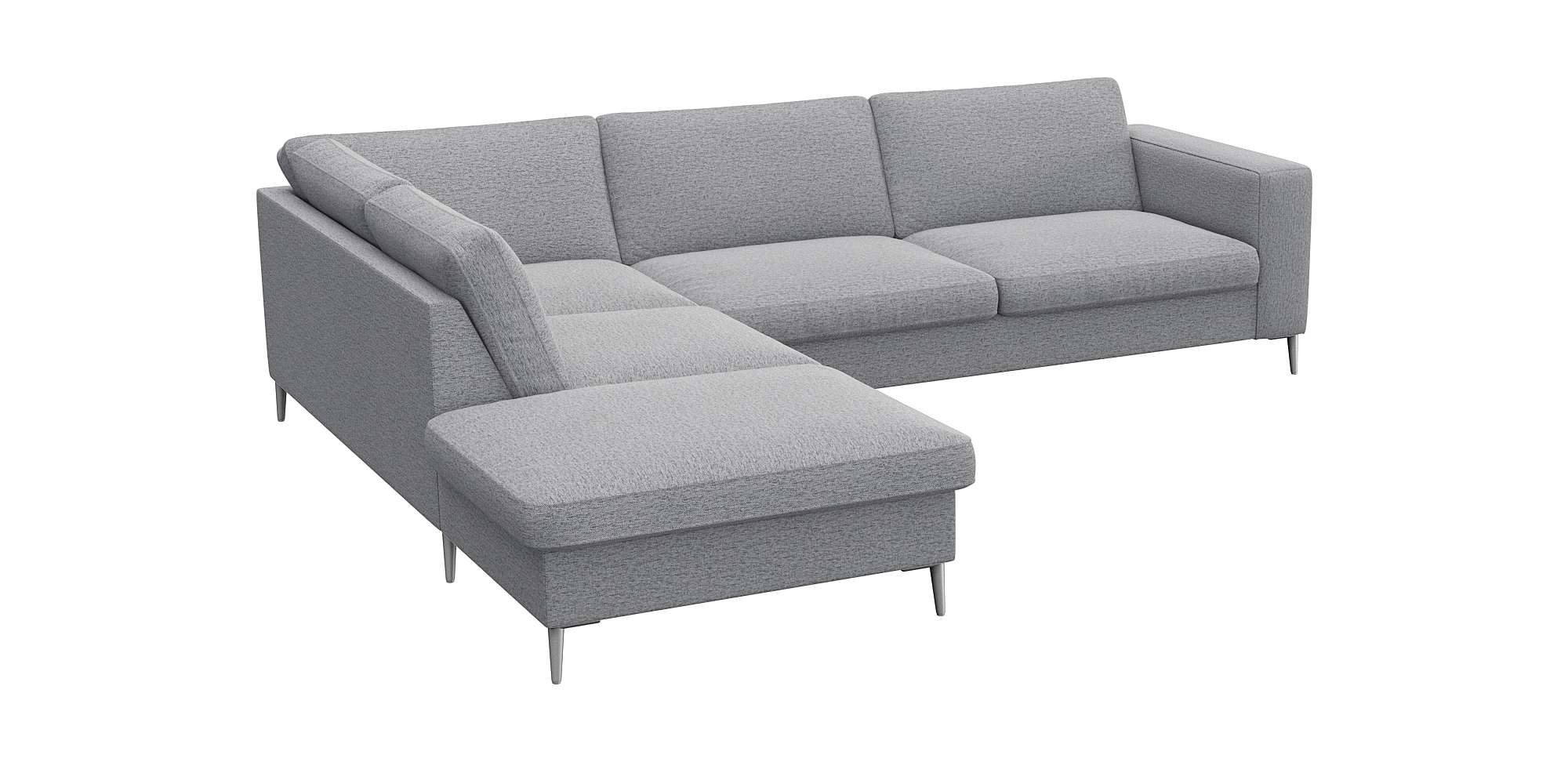 FLEXLUX Ecksofa »Fiore, super Sitzkomfort durch Kaltschaum im Sitz, L-Form«, breite Armlehnen, Füße Alu