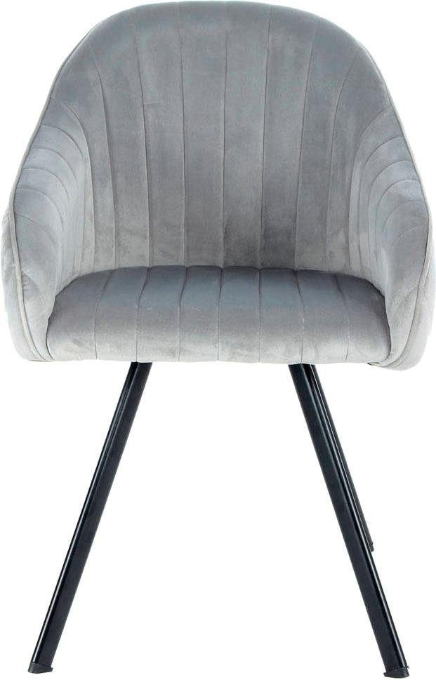 Kayoom Stuhl »Jodie 125 2er-Set, Sitzfläche mit Polsterung«, (Set), 2 St., samtweicher Bezug, bequem, einfarbiges Design