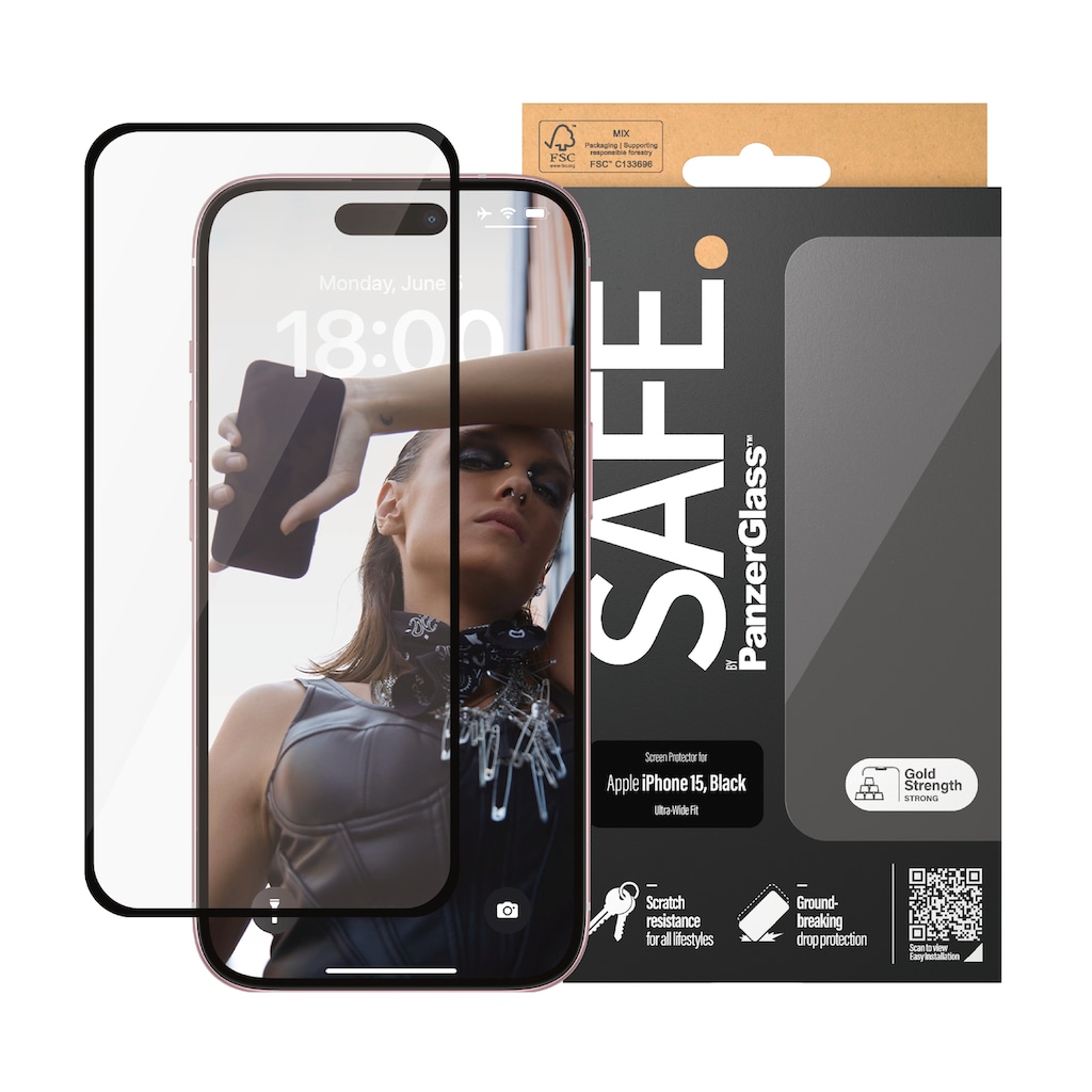 SAFE by PanzerGlass Displayschutzglas »Screen Protector«, für Apple iPhone 15