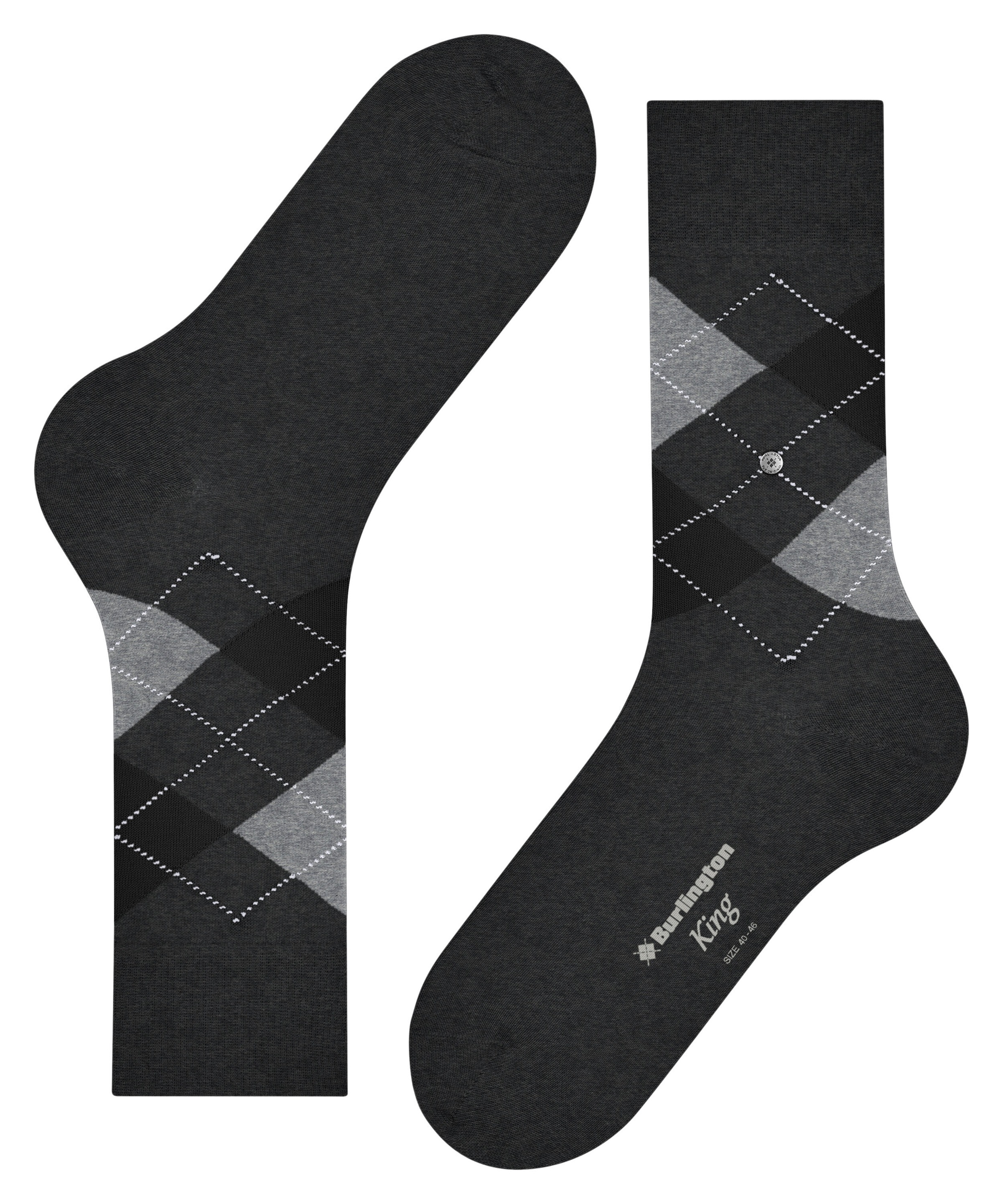 Burlington Socken »King« Einheitsgröße 40-46, Argyle-Muster, Burlington-Clip