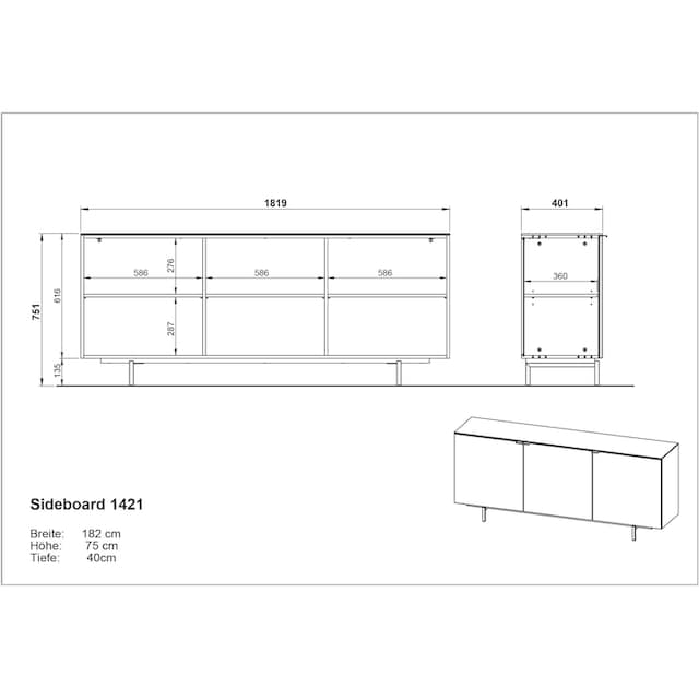 GERMANIA Sideboard, Türen mit Soft close-Funktion, Füße und Griffe aus  Metall auf Raten kaufen