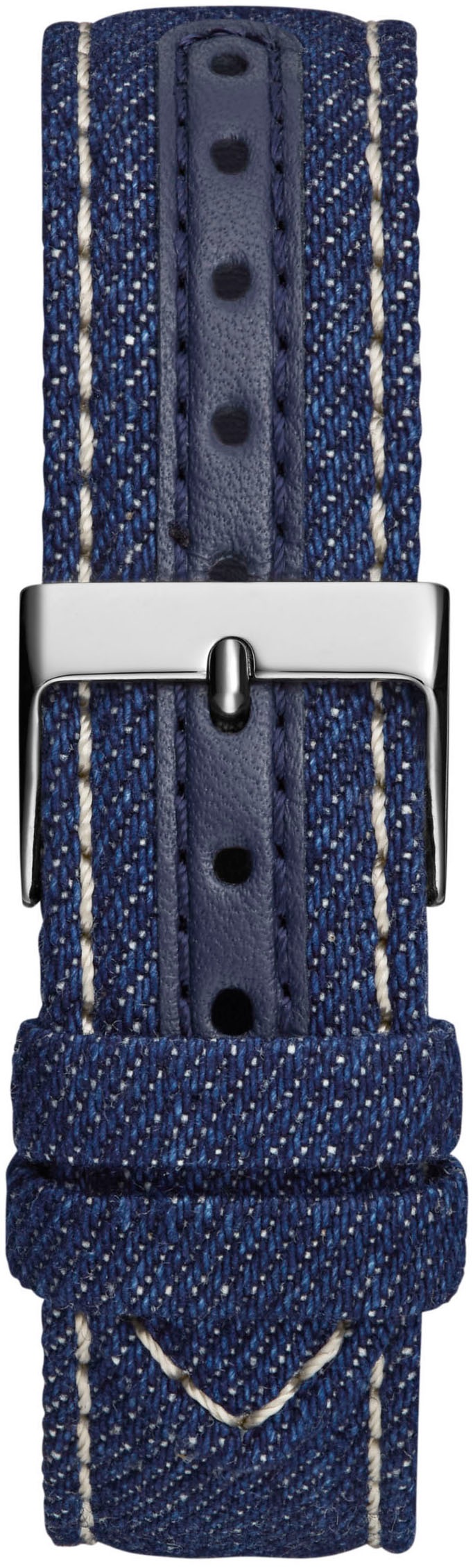 Guess Quarzuhr »G STITCH«, Armbanduhr, Damenuhr, Textilarmband, Mineralglas, analog