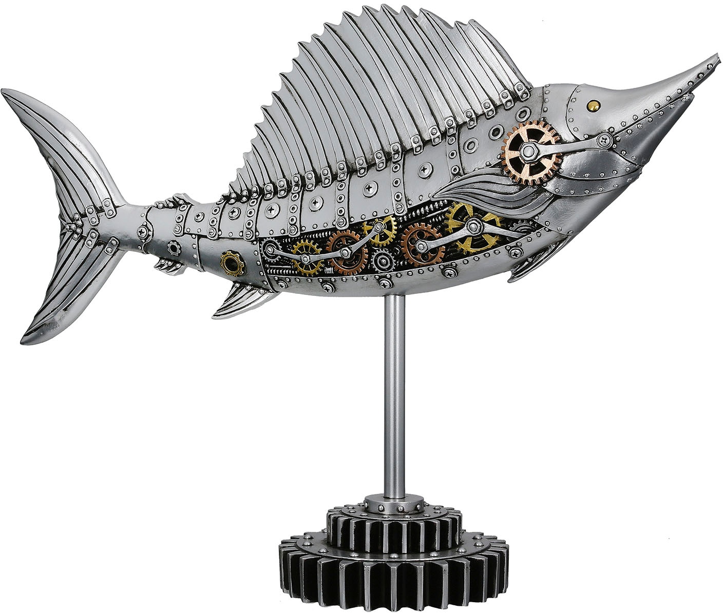 GILDE Tierfigur »Figur Schwertfisch Steampunk Sailfish silberfarben H. 36 cm«