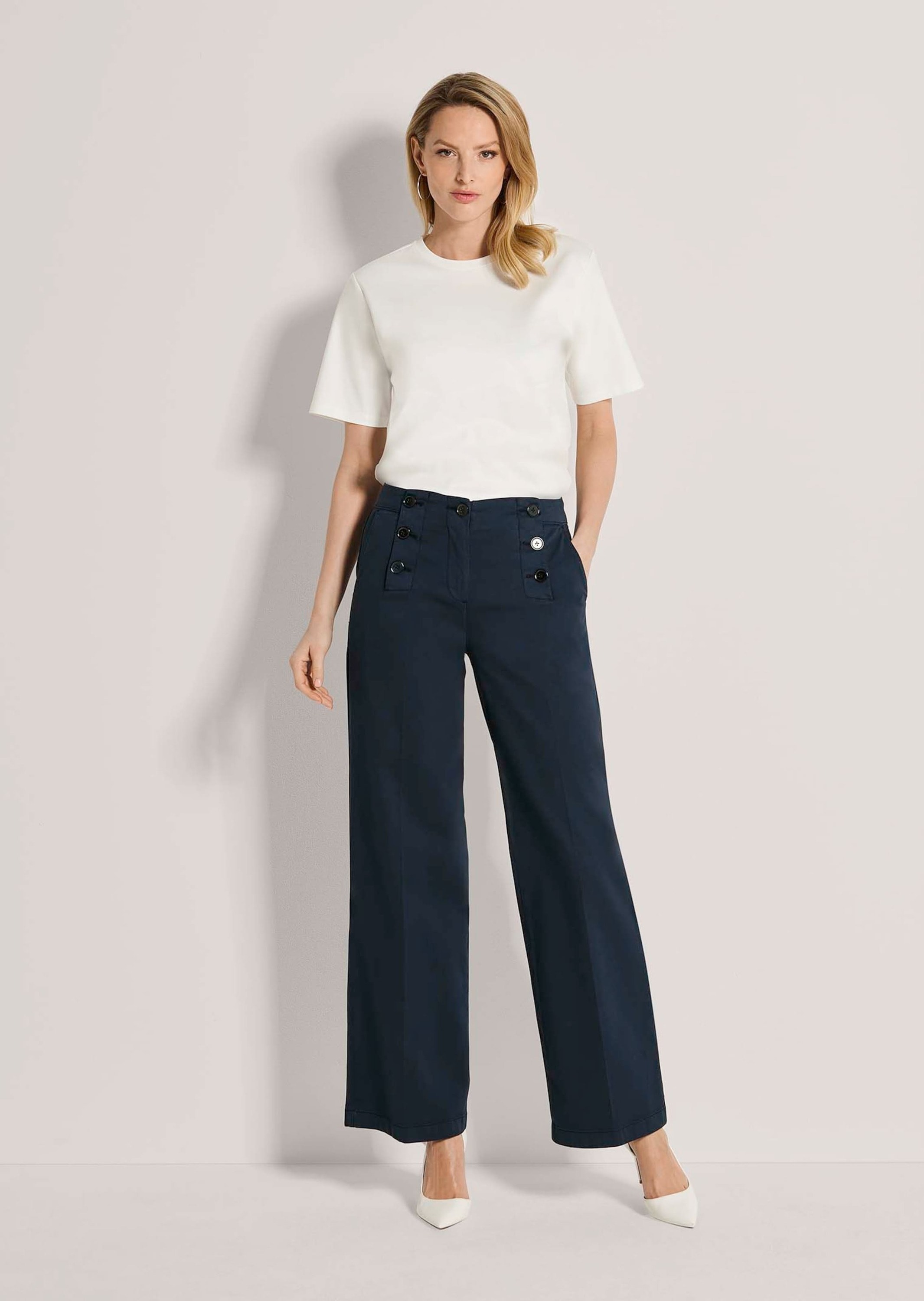 MADELEINE Stoffhose »Hose Weite Hose im Marine-Stil«