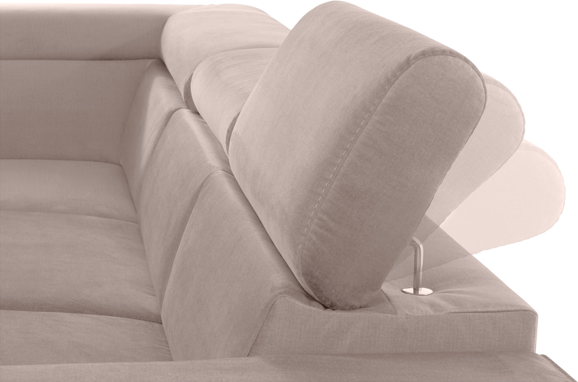 COTTA Ecksofa »Morven L-Form mit Kopfteilverstellung«, wahlweise mit Bettfunktion, Bettkasten & Wireless-Charger