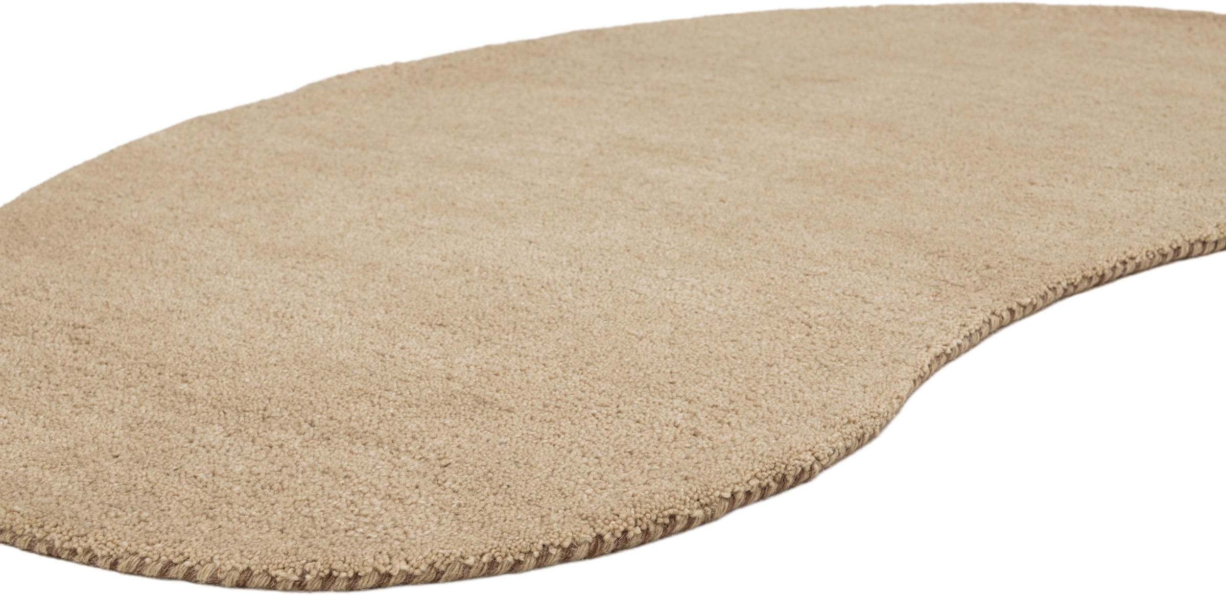 THEKO Wollteppich »Gabbeh Uni, Handweb Teppich, meliert, reine Wolle, handgewebt«, oval, 14 mm Höhe, Schlafzimmer, Wohnzimmer, Esszimmer, auch als Läufer, eckig oder rund