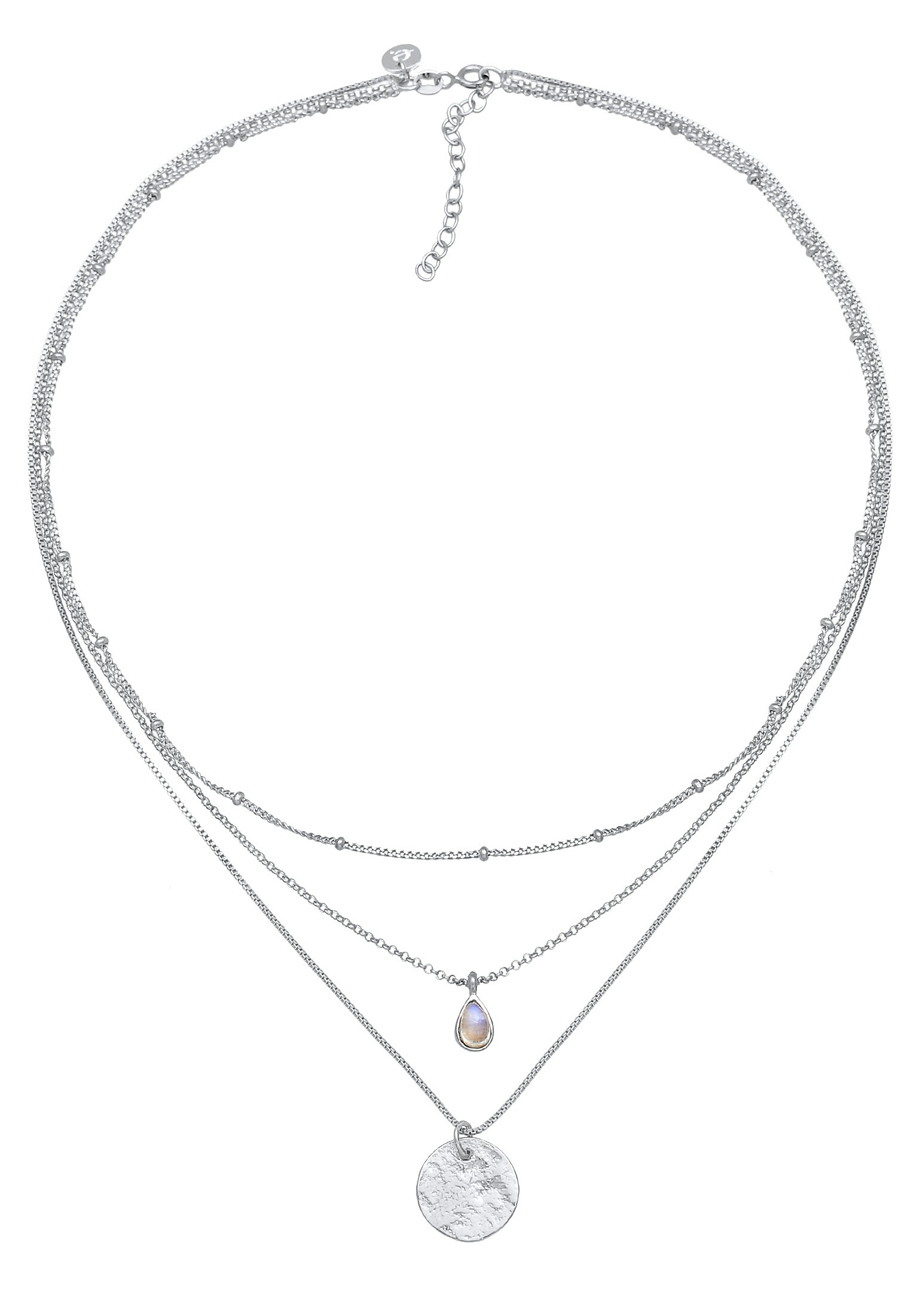 Elli Premium Silberkette »Halskette Layer Labradorit Plättchen Anhänger 925 Silber«