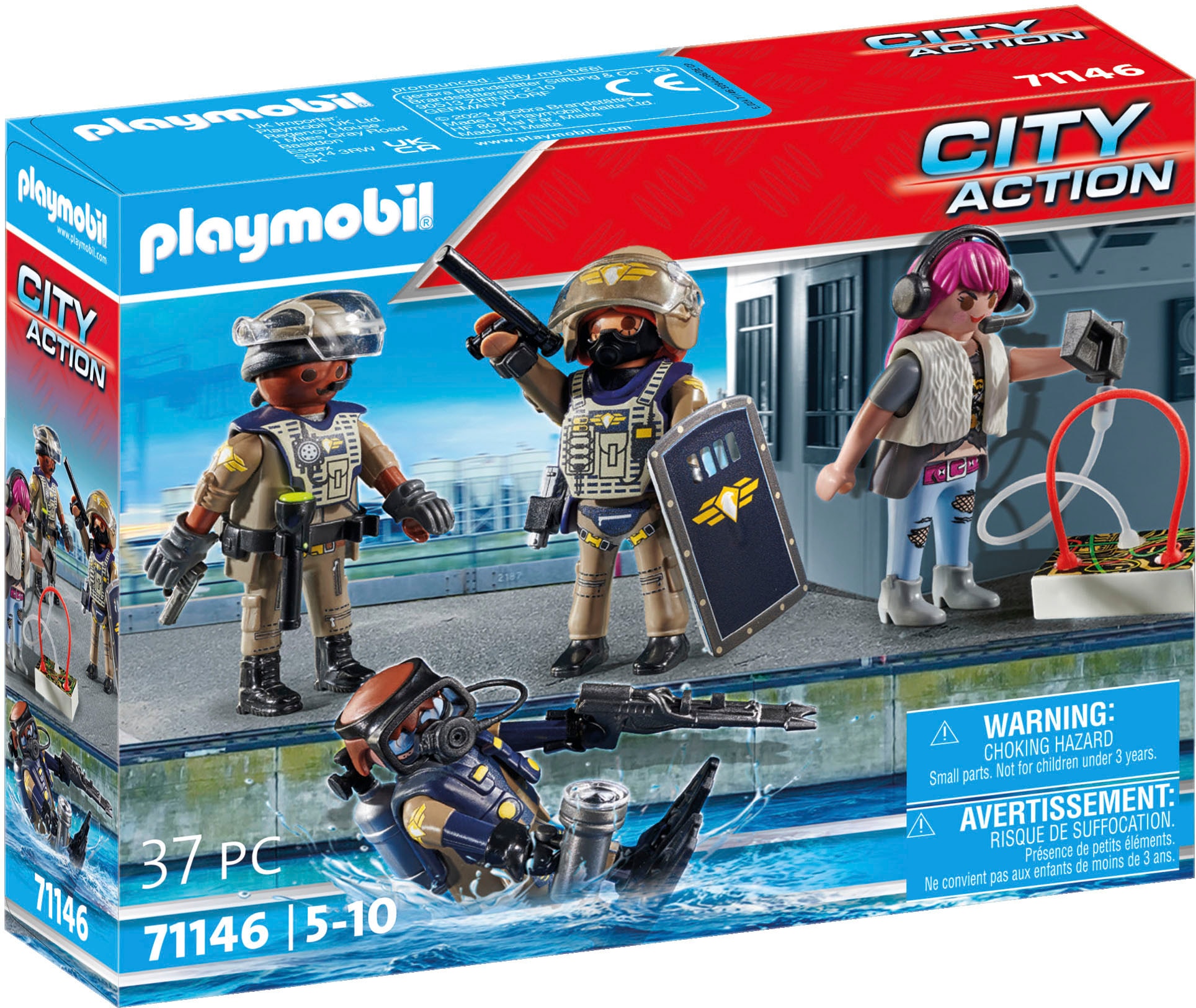 Playmobil® Konstruktions-Spielset »SWAT-Figurenset (71146), City Action«, (37 St.), Made in Europe