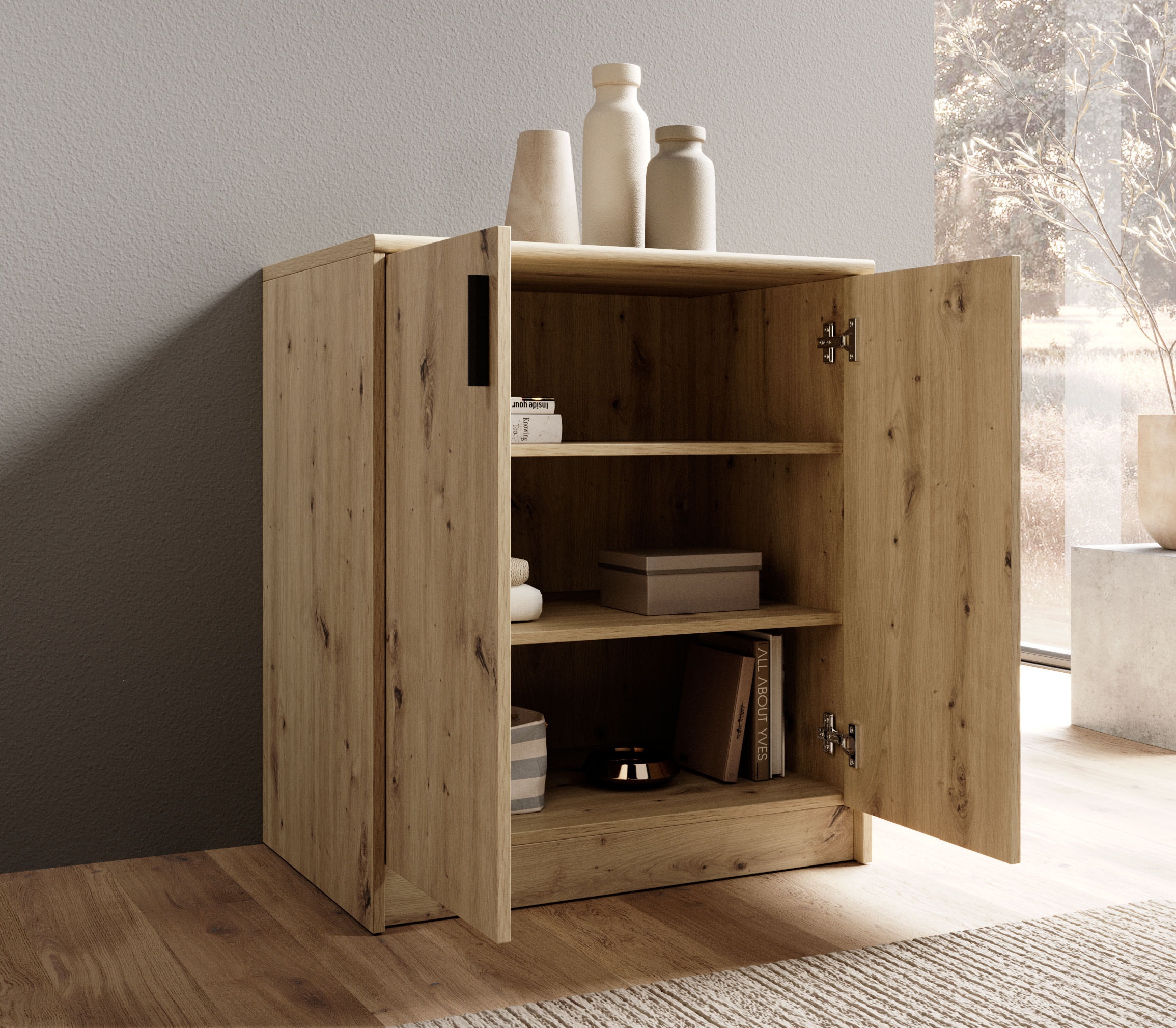 HBZ Sideboard »Nelly Kommode, BxHxT 74x86x50cm« 1 Stk. tlg. Breite 74cm, Einlegeböden verstellbar, foliert