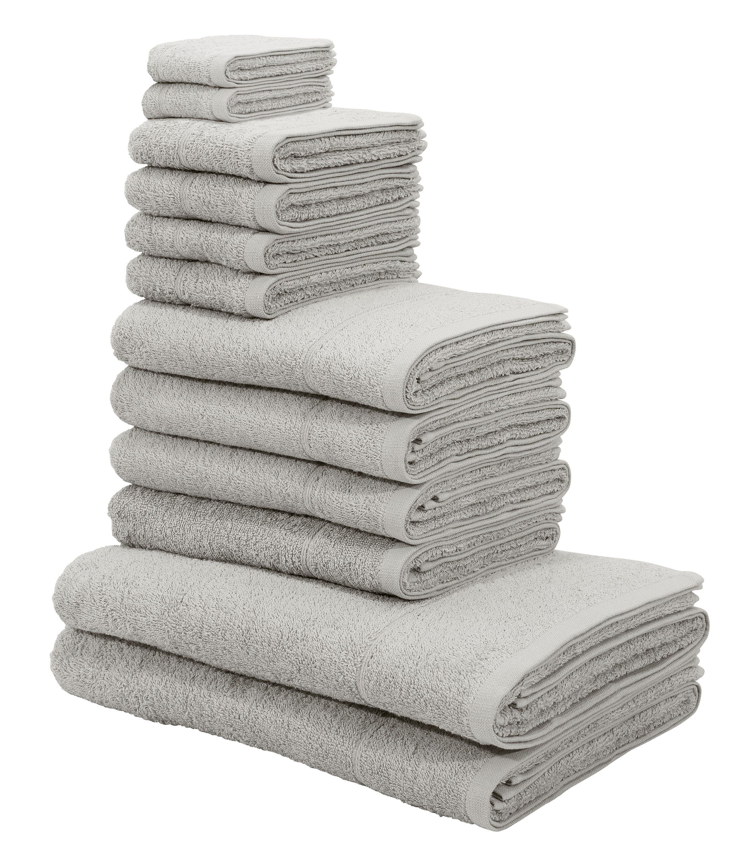 my home Handtuch Set »Sanremo«, Set, 12 tlg., Frottier, Handtücher mit  Bordüre, einfarbiges Handtuch-Set aus 100% Baumwolle | Handtuch-Sets