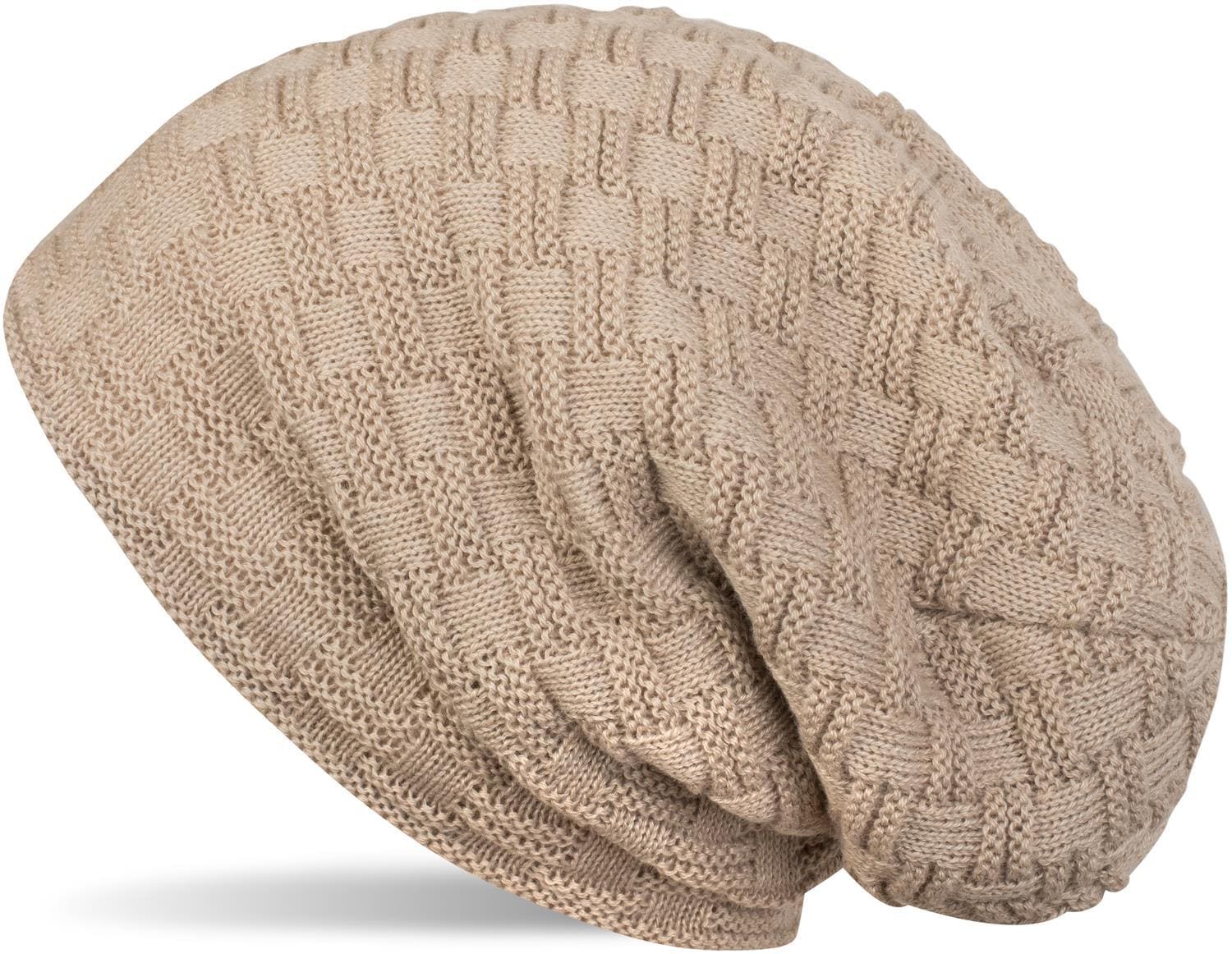 styleBREAKER Strickmütze »Feinstrick Beanie mit Flecht Muster und Teddyfleece« 1 Stk.