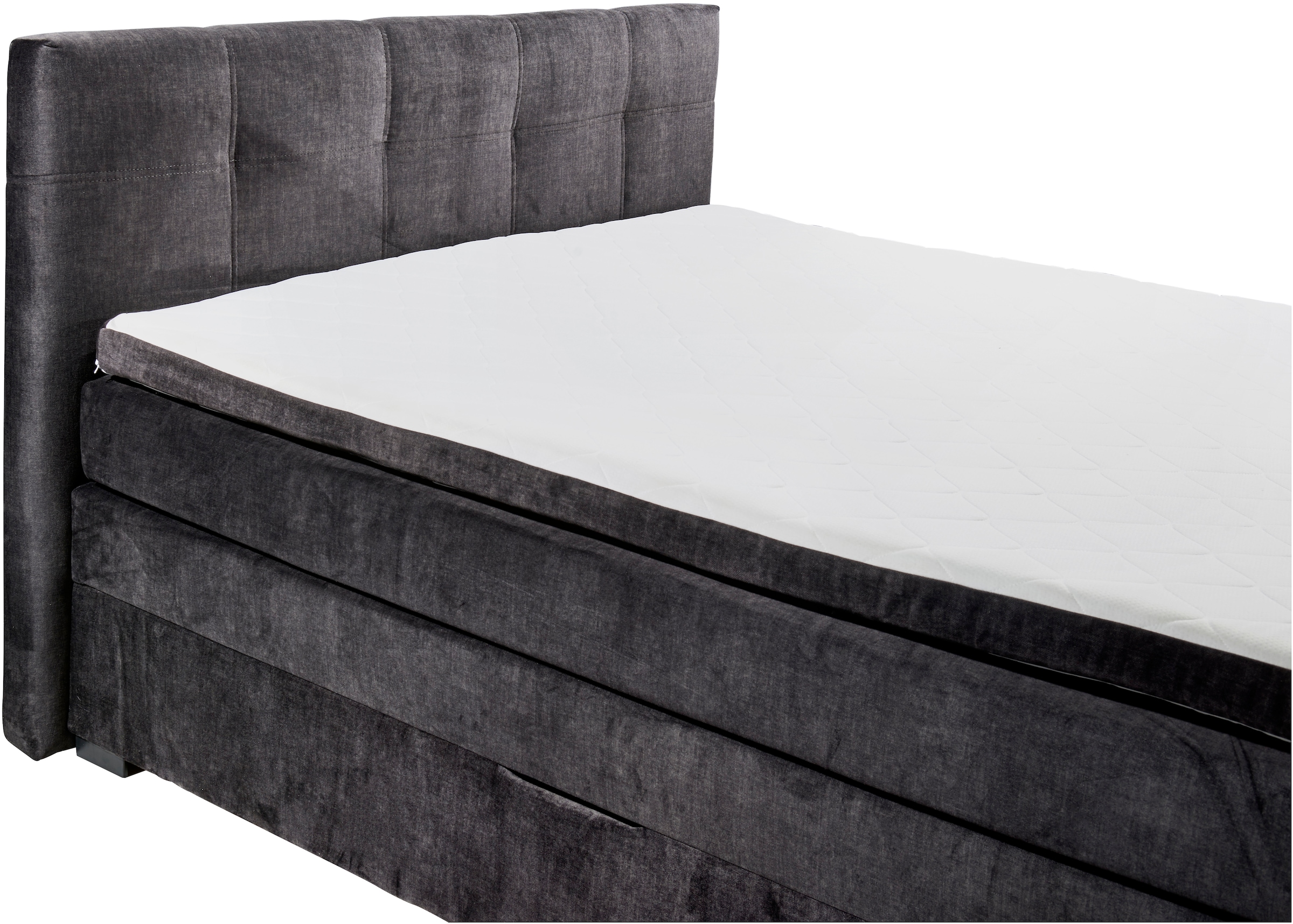 ED EXCITING DESIGN Boxspringbett »Fanes mit Komforteinstiegshöhe von 73cm«, erhältlich in 180x200cm, inkl. Bettkasten und Visco-Topper