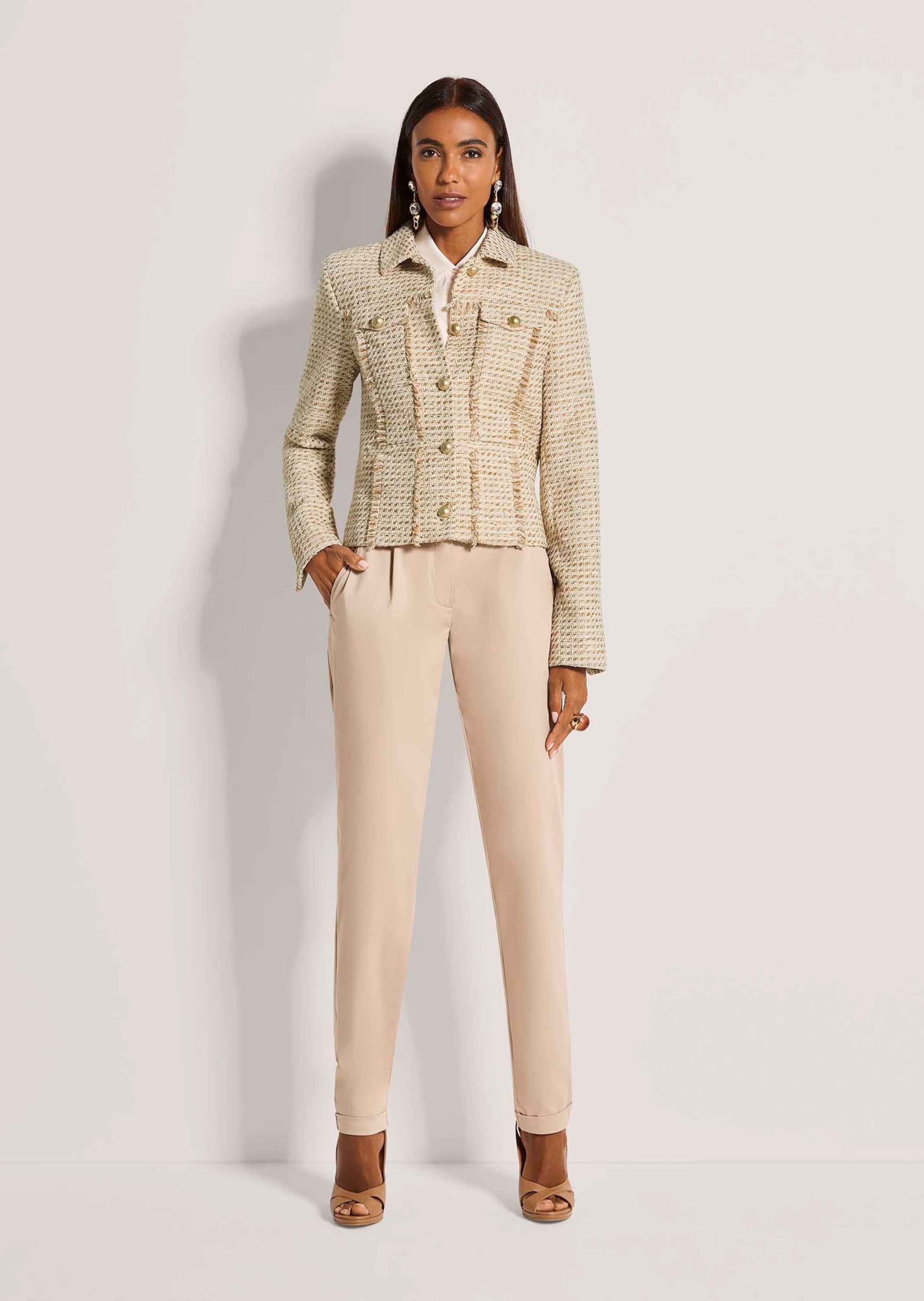 MADELEINE Jackenblazer »Tweedblazer Baumwolljacke mit Fransendetails«