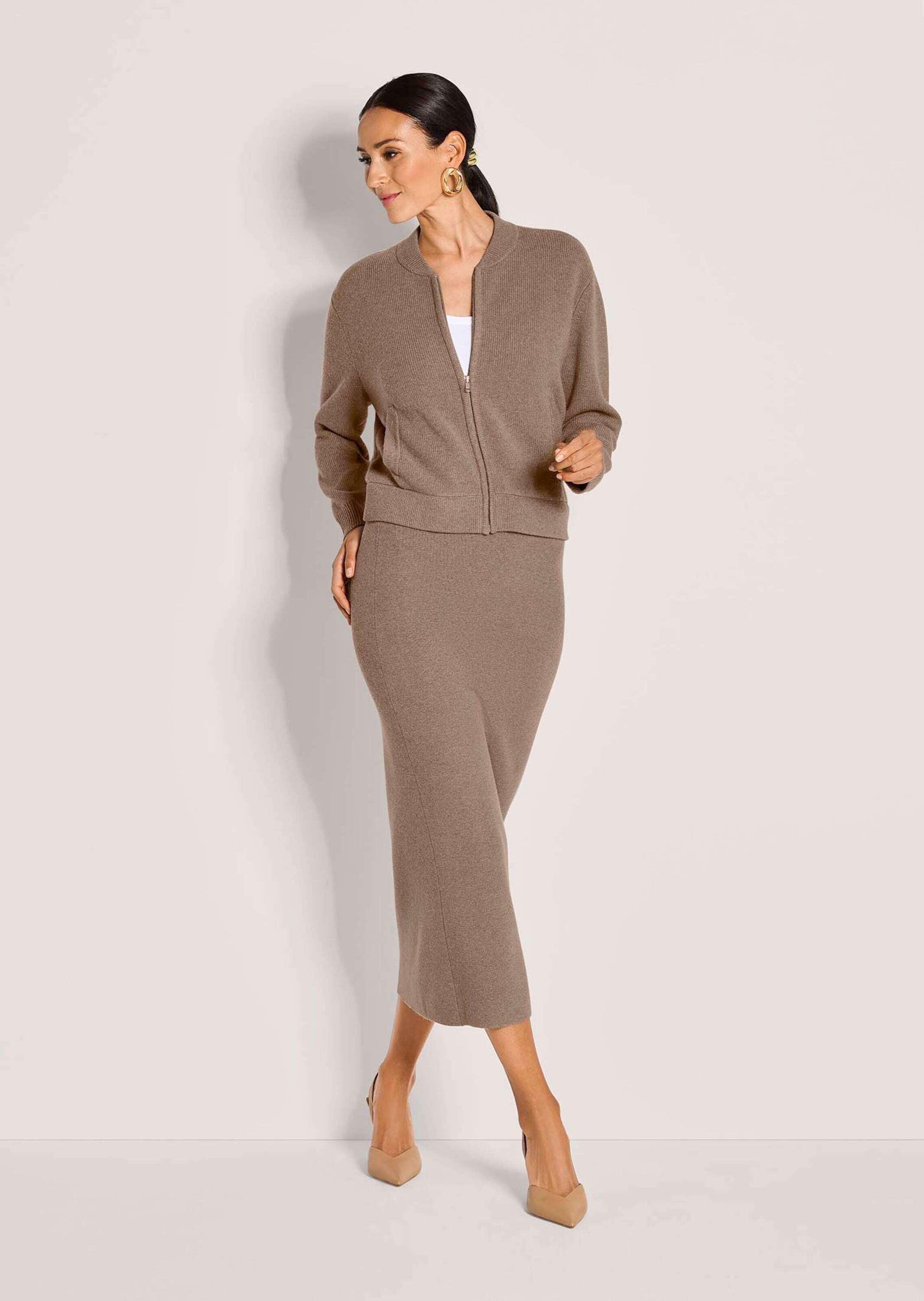 MADELEINE Midirock »Strickrock Eleganter Rock mit Schlitz«