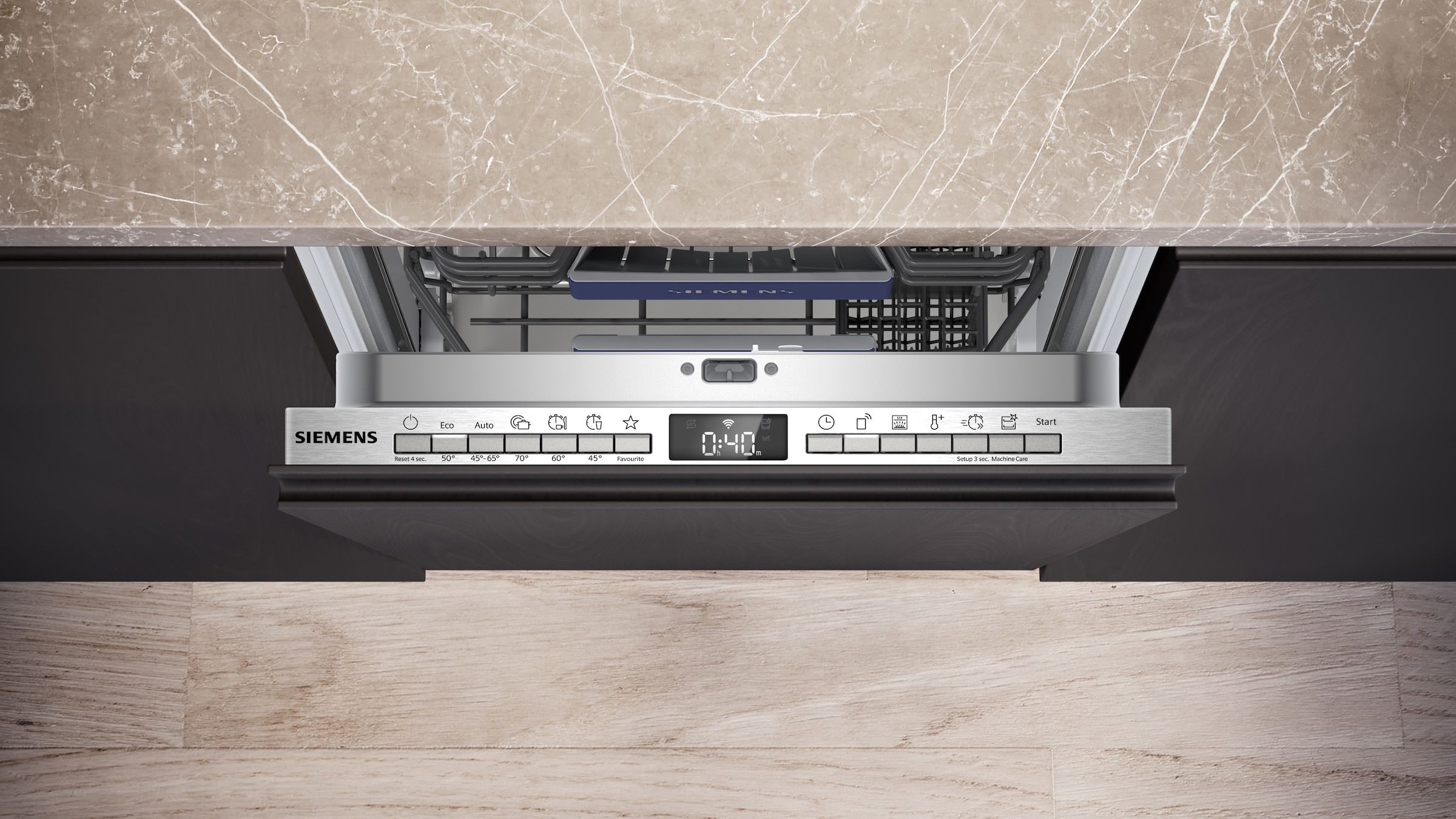 SIEMENS vollintegrierbarer Geschirrspüler iQ300 »SR63EX25KE« 10 tlg. Maßgedecke