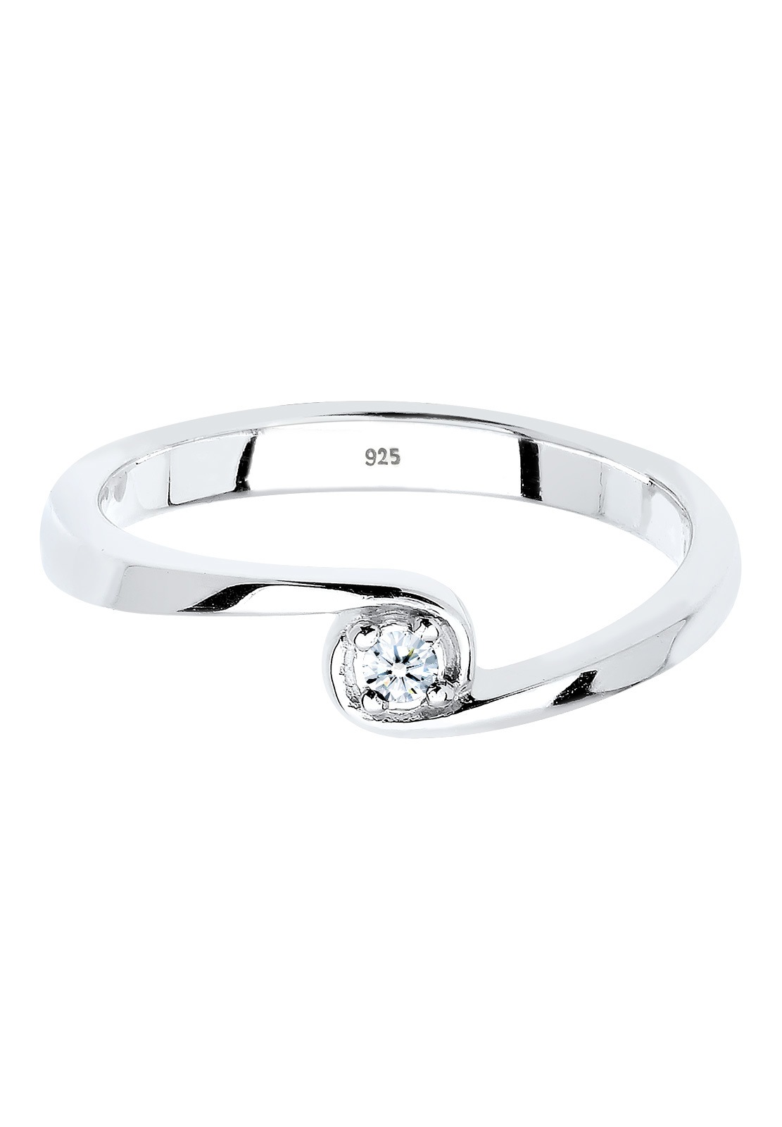 Elli DIAMONDS Verlobungsring »Ring Verlobungsring Diamant Weiß Brillantschliff (0.03 ct) 925 Sterling Silber«