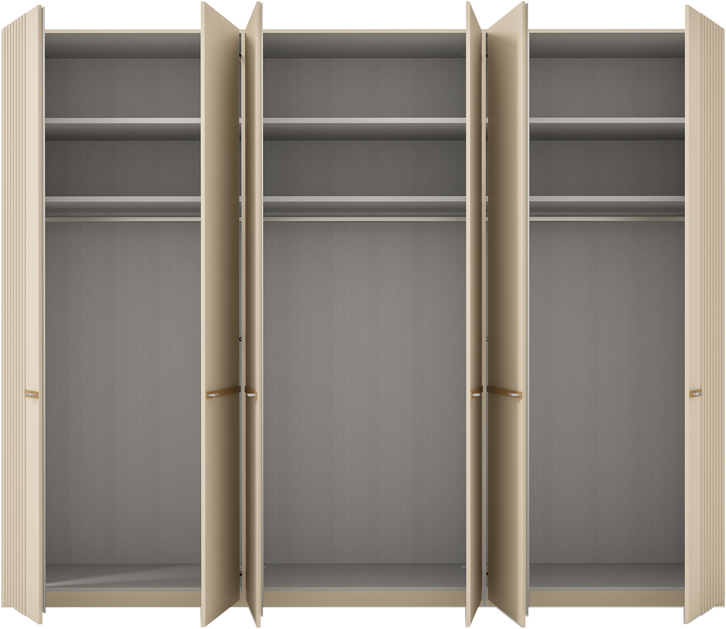 Musterring Drehtürenschrank »Isabelle«, Lamellen in Korpusfarbe, Griffe in silber, versch. Größen und Farben
