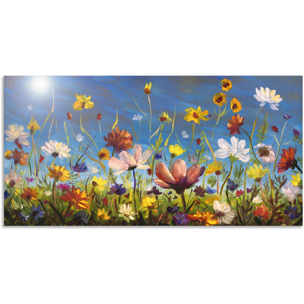 Artland Wandbild »Wildblumenwiese blauer Himmel«, Blumenwiese, (1 St.)
