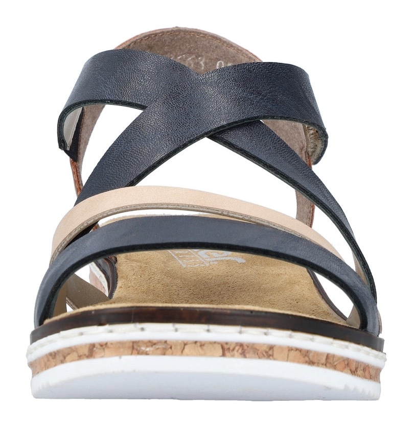 Rieker Riemchensandale, Sommerschuh, Sandalette, Keilabsatz, mit Klettriemchen