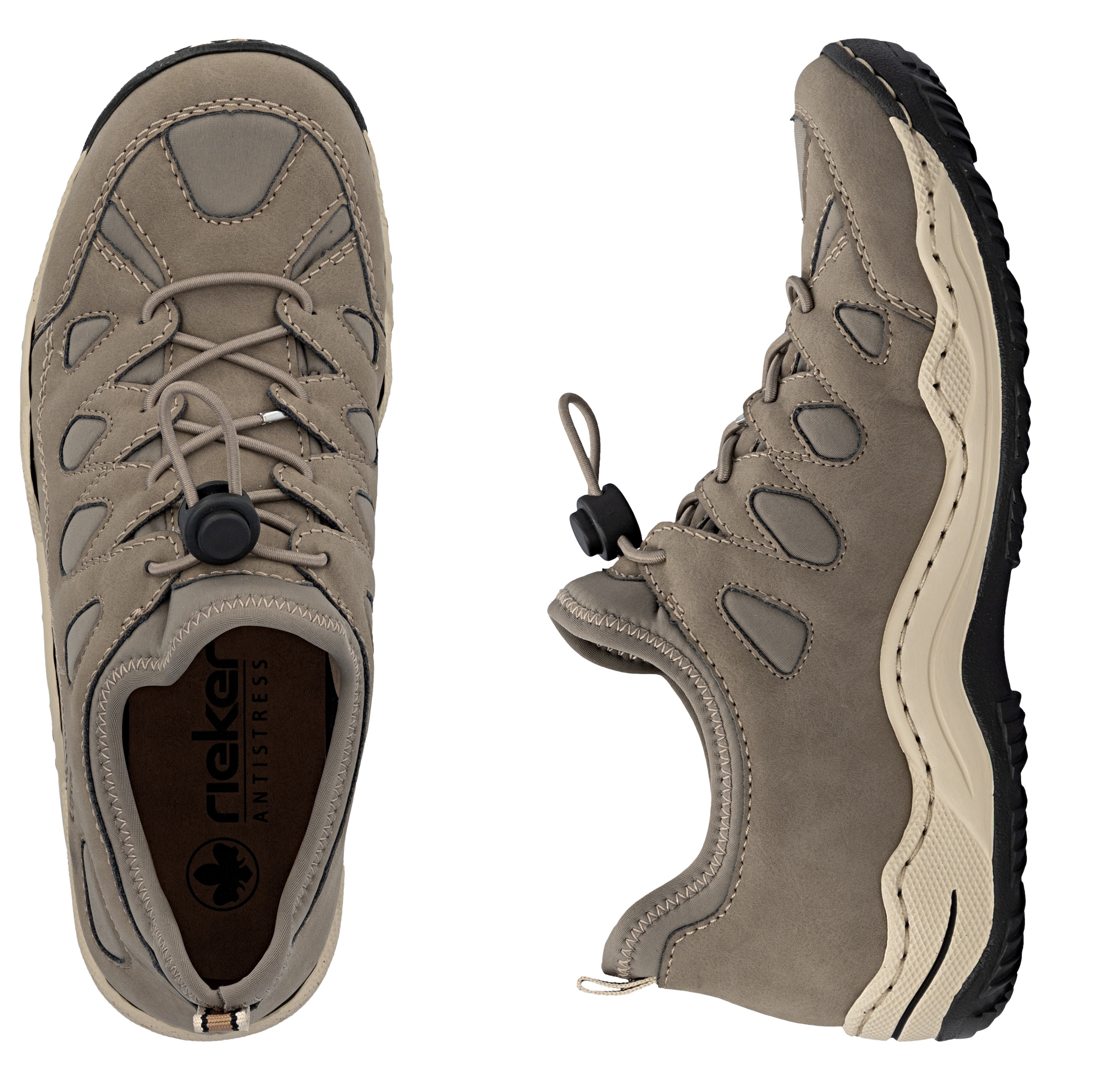 Rieker Slip-On Sneaker  Trekking Schuh, Freizeitschuh, Slipper mit Wechselfußbett