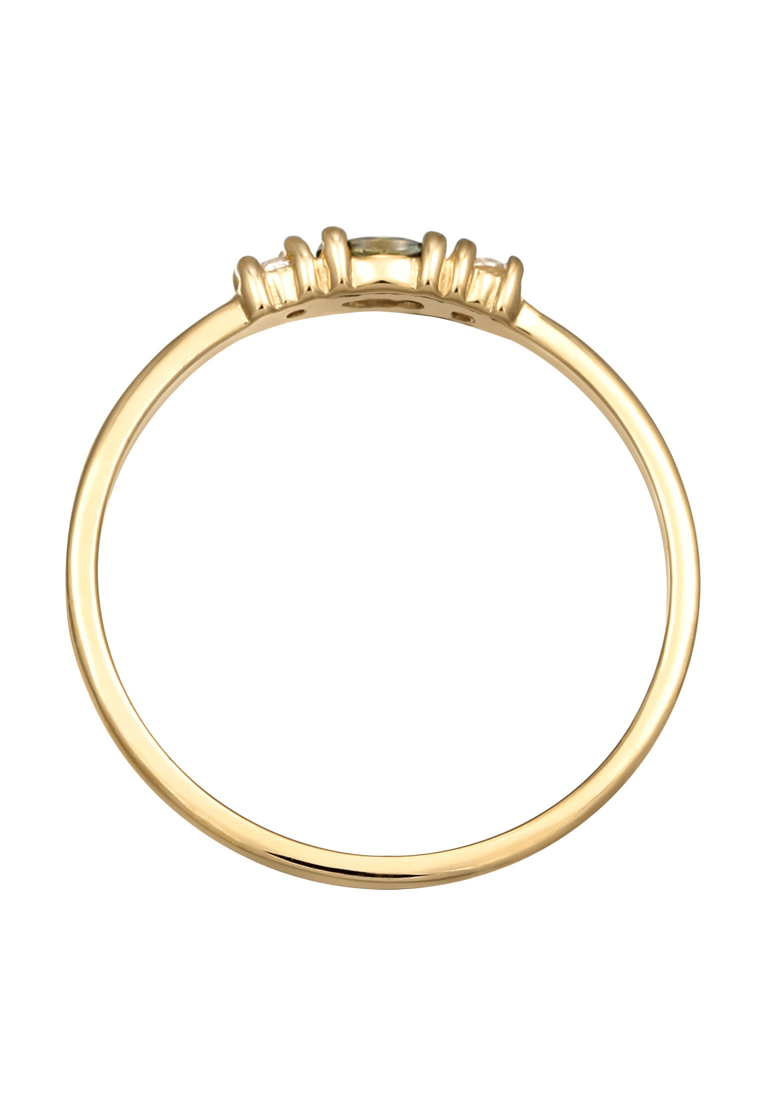 Elli Premium Silberring »Ring Vintage Zirkonia Marquise synth. Saphir 375 Gelbgold«