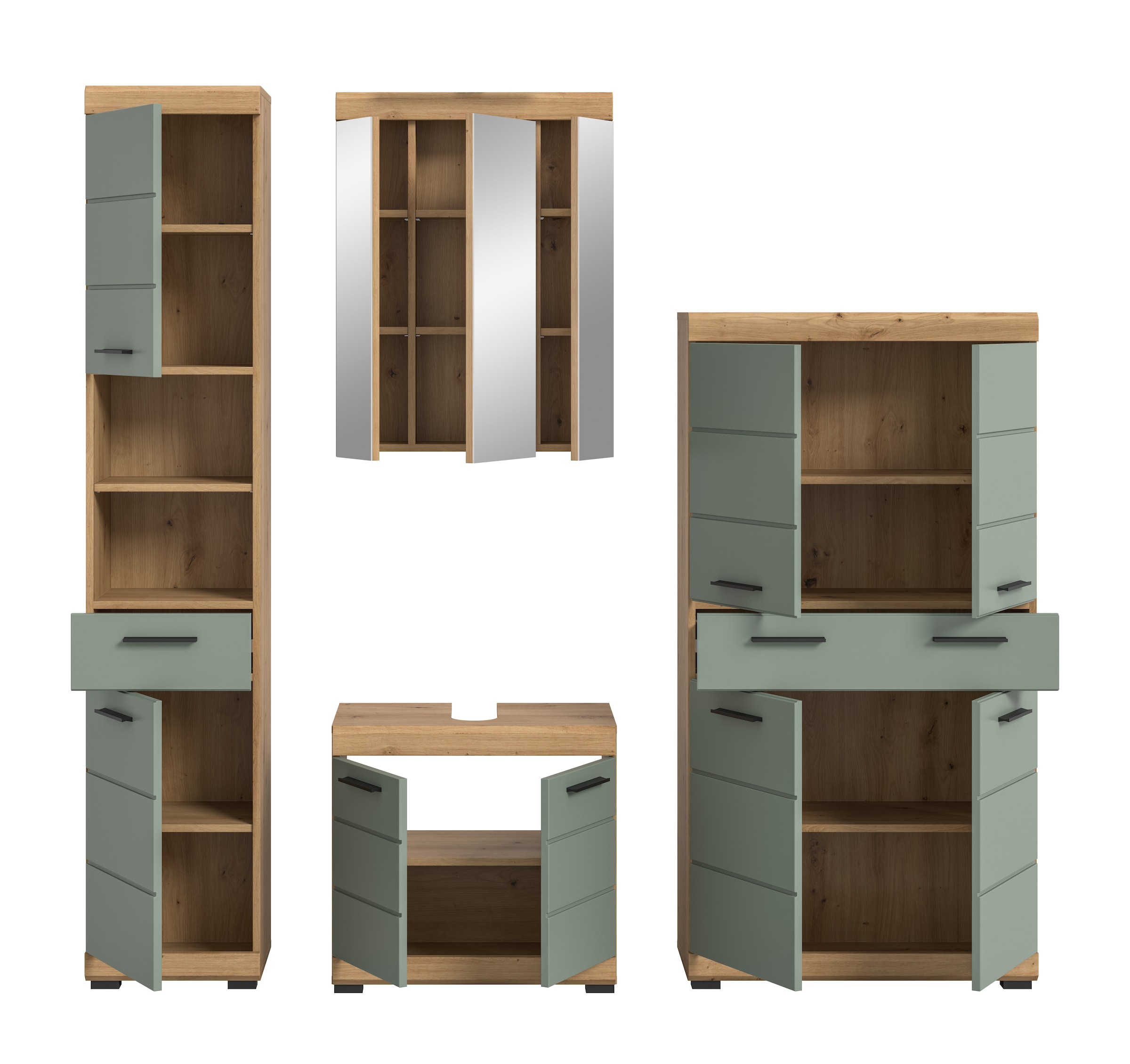 welltime Badmöbel-Set »Siena, 4 teilig, bestehend aus:« Set, TOPSELLER!, 4 Stk. tlg.