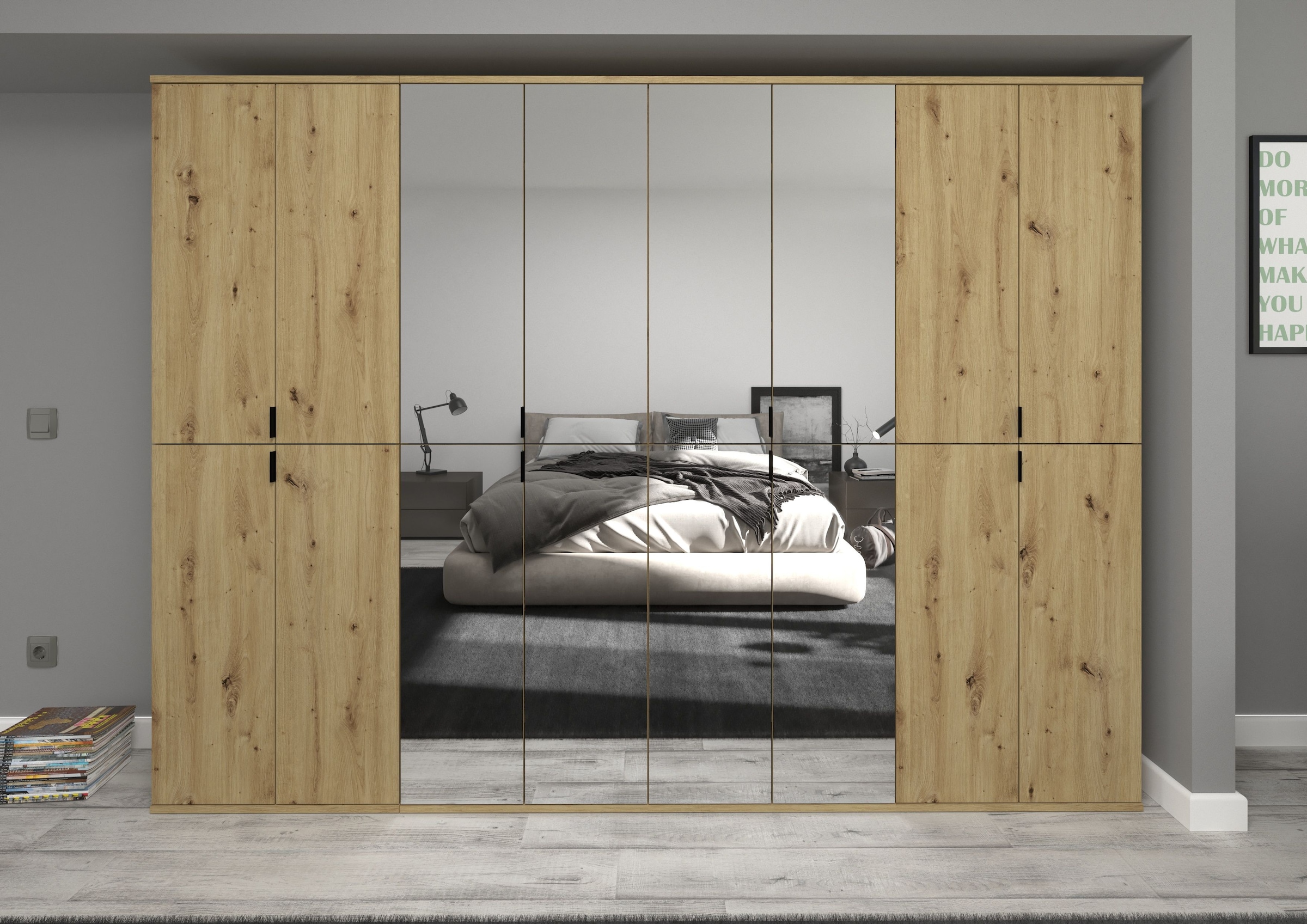 Home affaire Garderoben-Set »Trondheim, Breite 244 cm, best. aus 4 Schränken, 16 Türen, 36 Fächer« Set, 4 Stk. tlg.