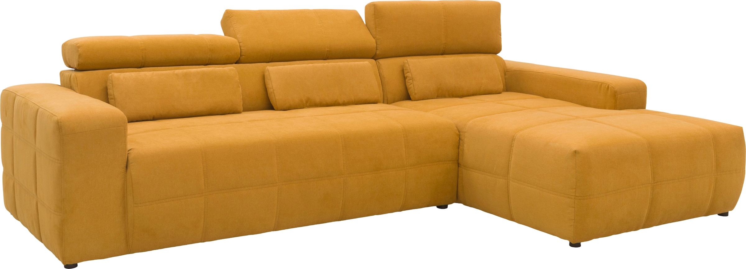 OTTO home Ecksofa »Ballerup 235 x 175 cm, auch mit verstellbarer Sitztiefe« Kopfteile verstellbar, aus pflegeleichtem, weichem Bezugsstoff, L-Form