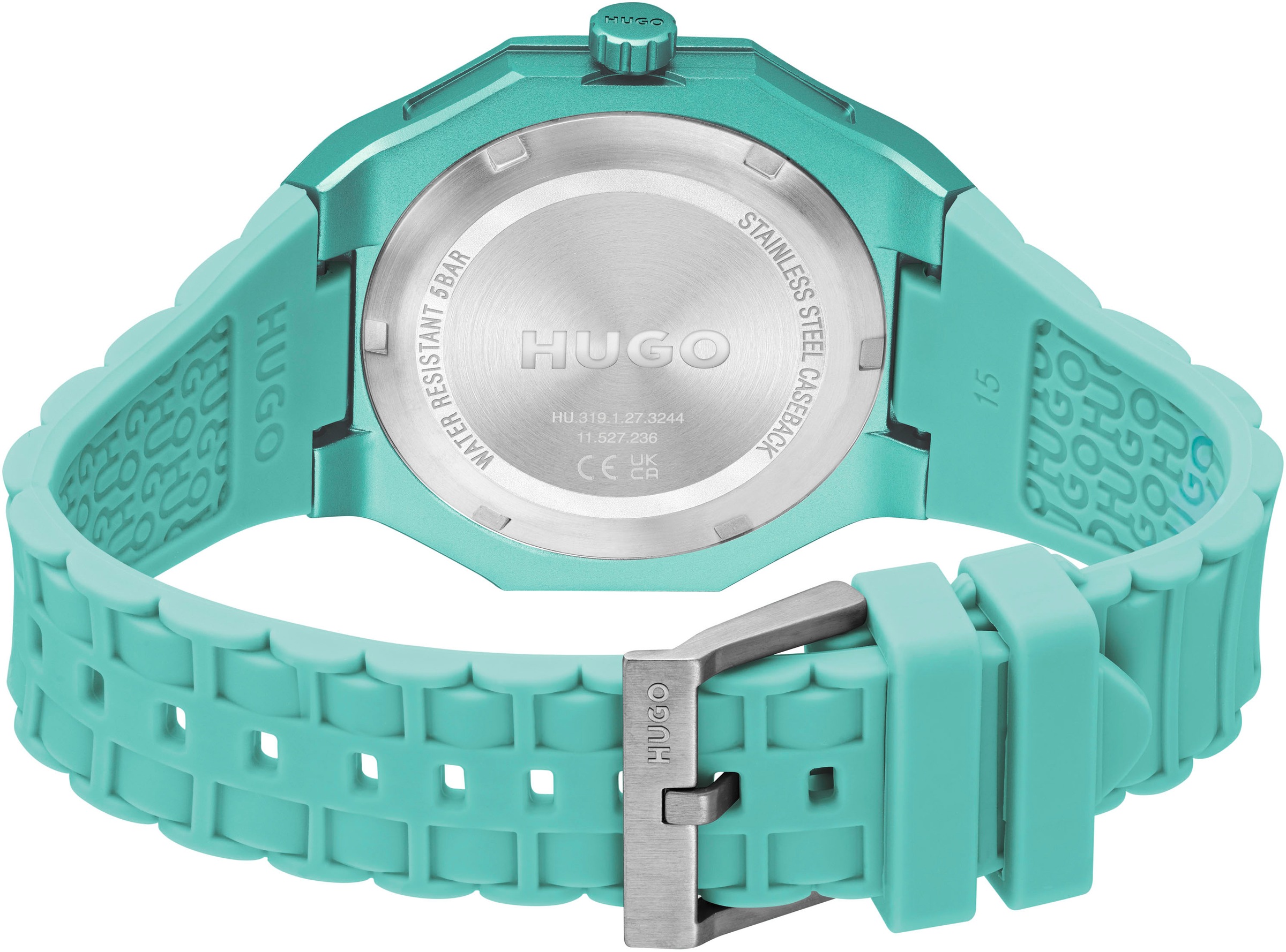 HUGO Quarzuhr »#GRAIL LIGHT« Armbanduhr, Herrenuhr, Silikonarmband, analog