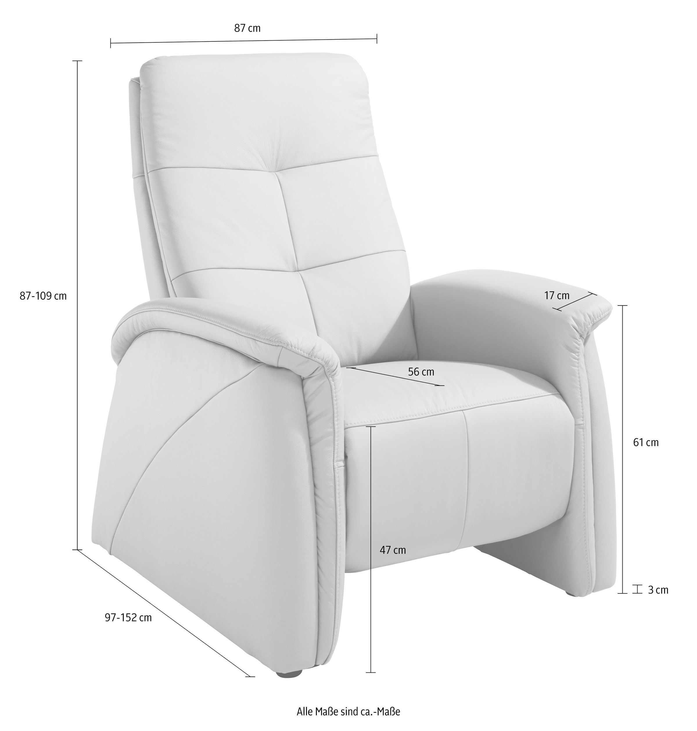 exxpo - sofa fashion Sessel »Tivoli, Hochlehnsessel, Relaxsessel, Kinosessel, bequem«, (Set), mit Relaxfunktion, schmale Armlehnen