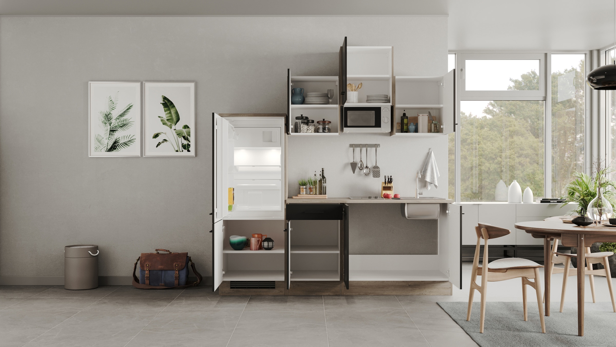 Flex-Well Küchenzeile »Capri« mit E-Geräten, Gesamtbreite 210 cm, in weiten Farben erhältlich