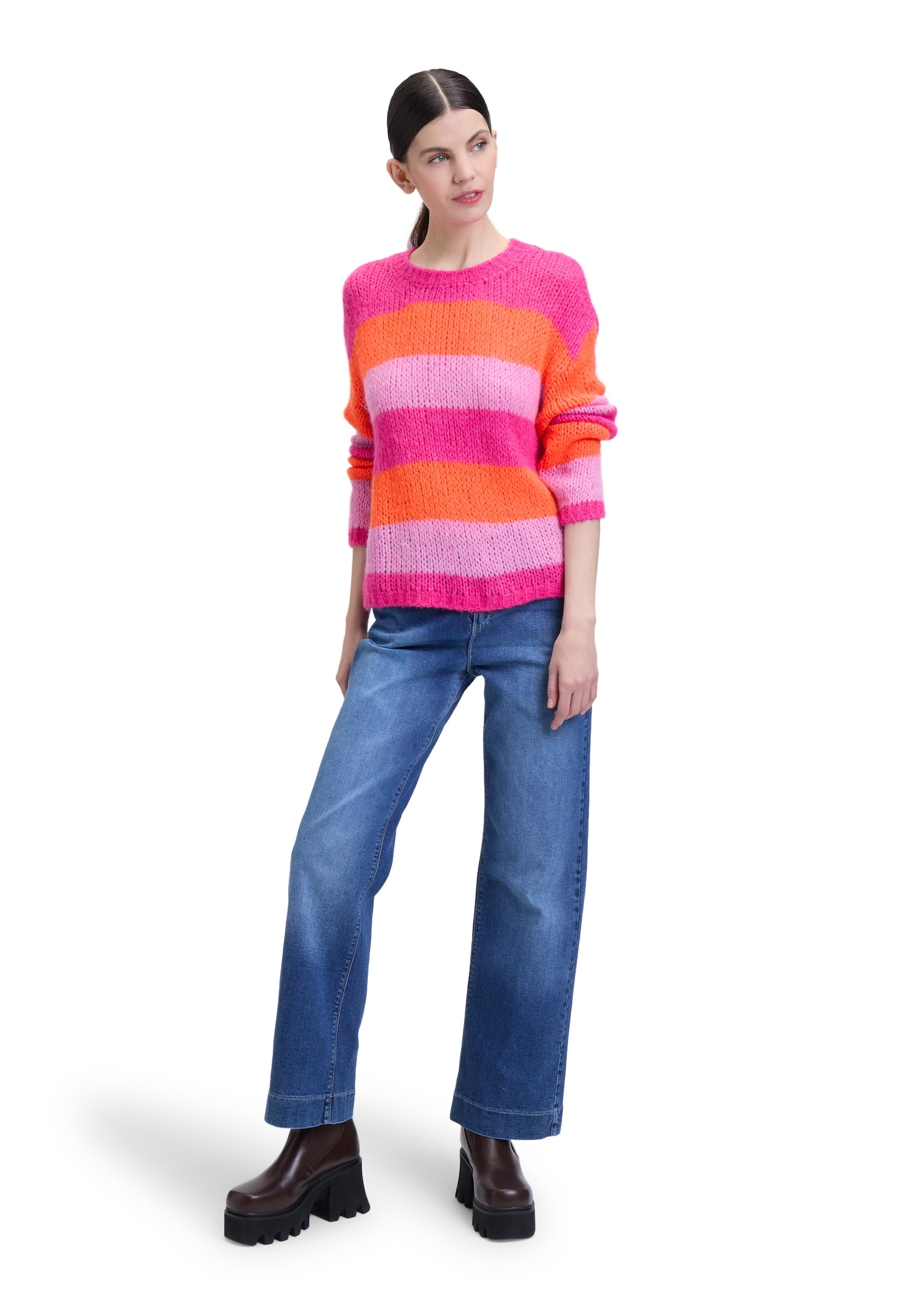 Cartoon Strickpullover »Strickpullover mit Blockstreifen«