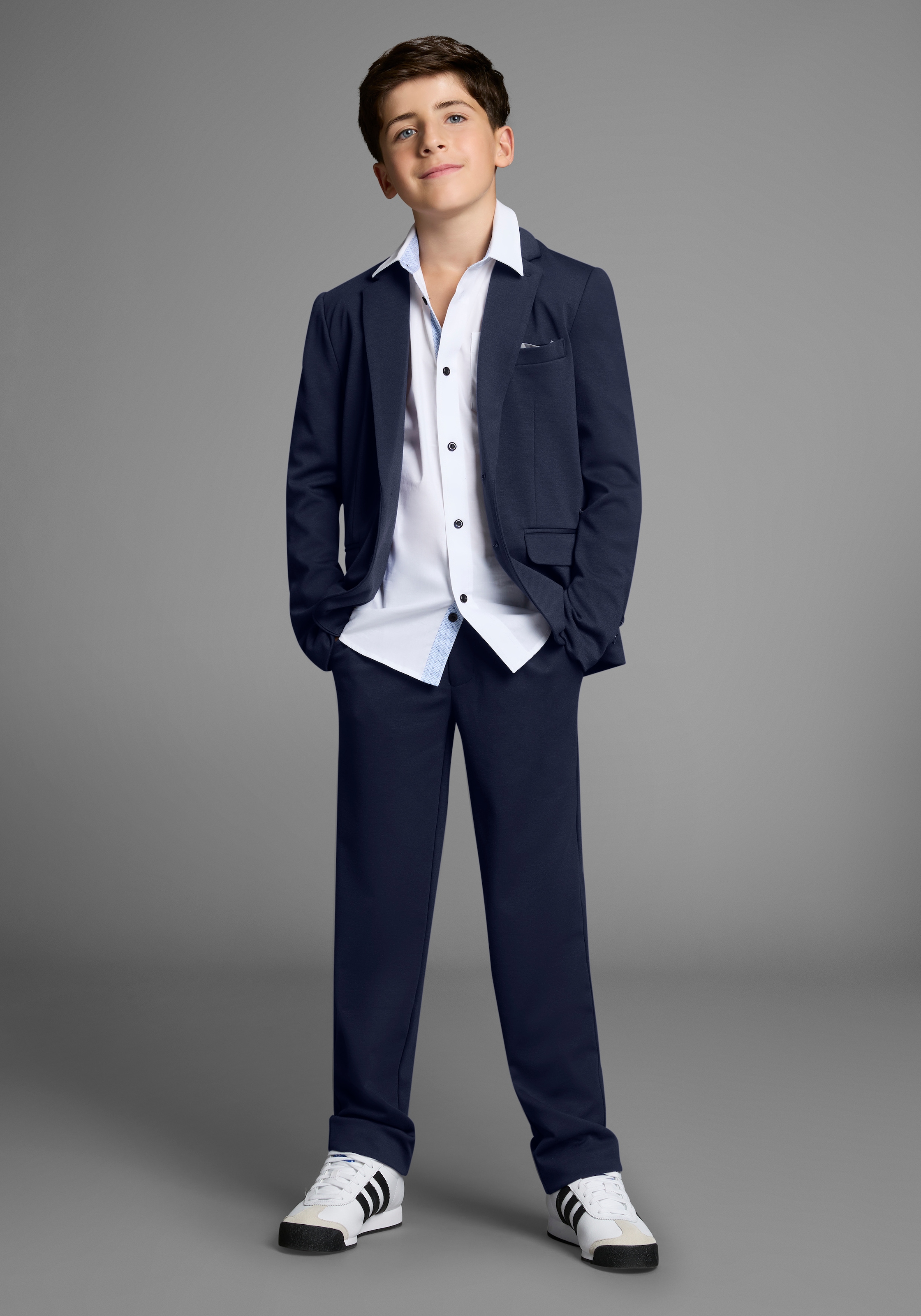 Bruno Banani Anzug »2tlg. Jersey Anzug für Jungen« Set, Sakko & Hose, 2 Stk. tlg. Basic Für jeden Anlass passend. Eleganter Jersey Anzug für TEENS

