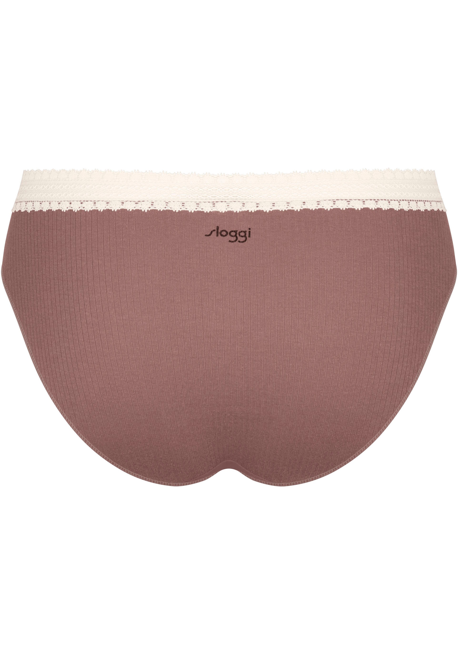 sloggi Tai-Slip »GO Ribbed«, (2er Pack), Feinripp, Baumwollmix, Stretch-Spitze, bequem, elastisch, weich