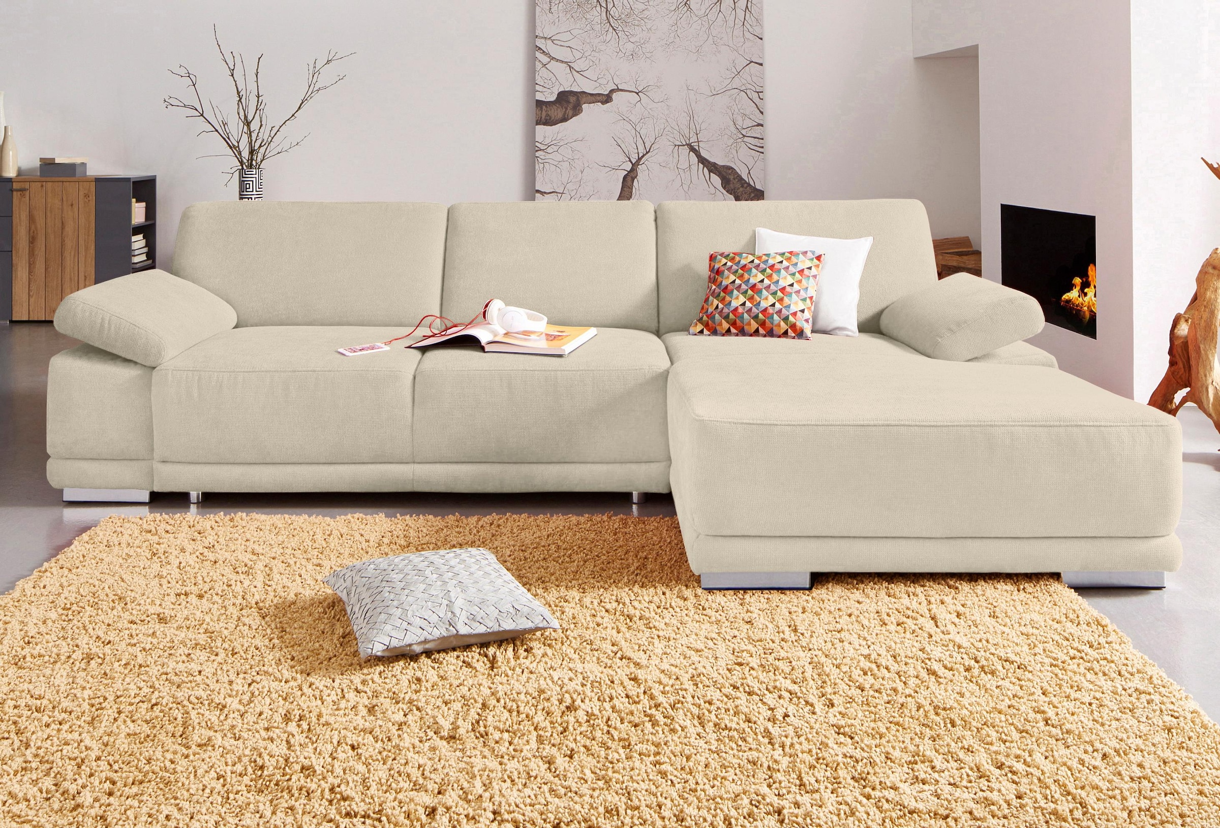 sit&more Ecksofa »Coria L-Form«, mit XL-Recamiere, wahlweise mit Bettfunktion