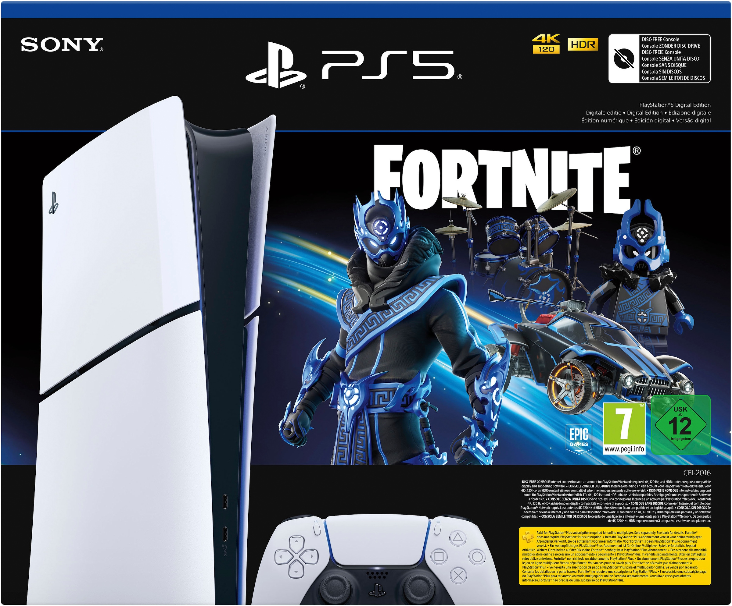 PlayStation 5 Spielekonsole »PS5 Digital Edition - Fortnite Cobalt Star Bundle + zweiten DualSense«