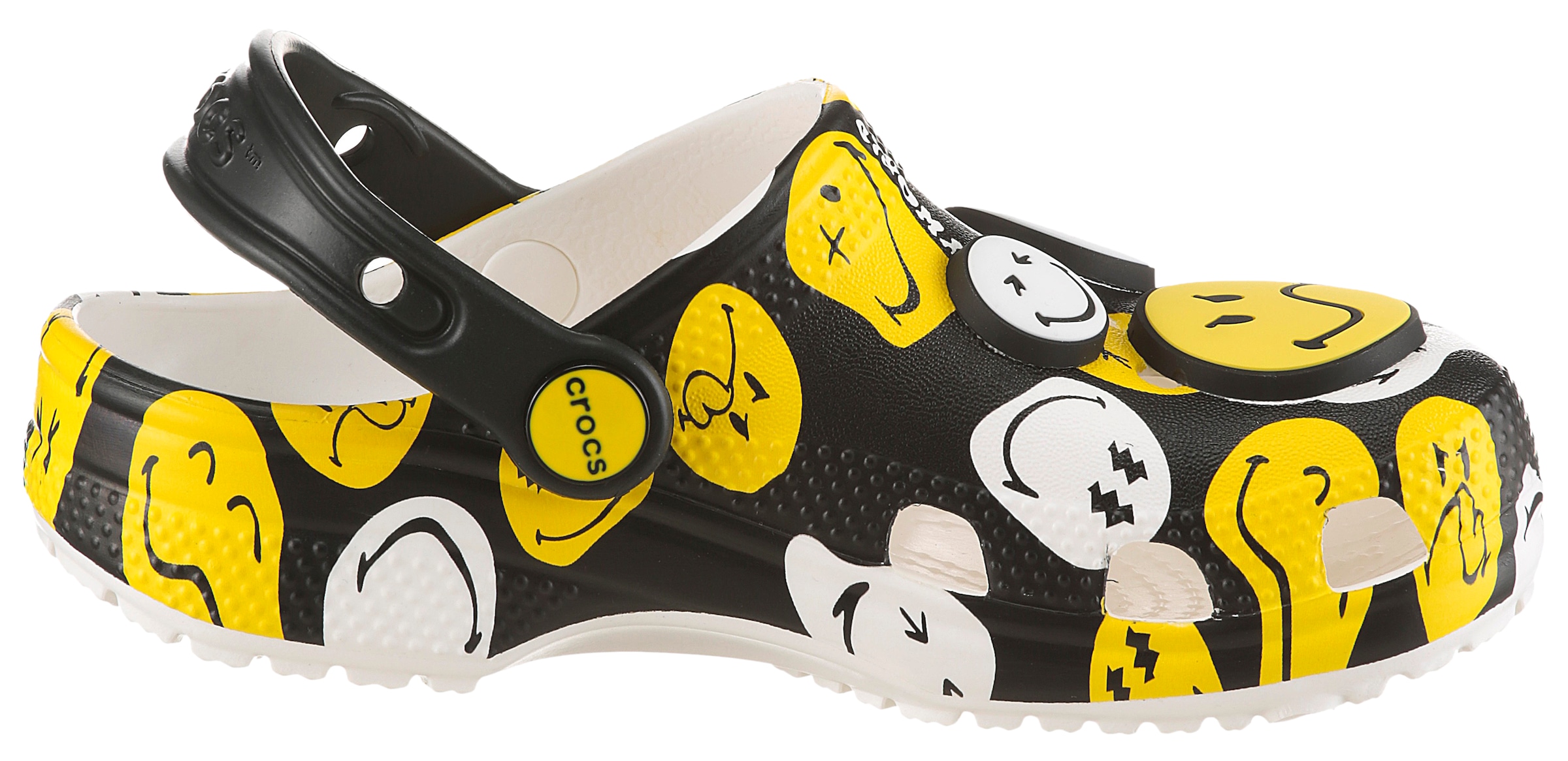 Crocs Clog »Smiley Classic Clog«  Hausschuh, Homeslipper mit allover Muster