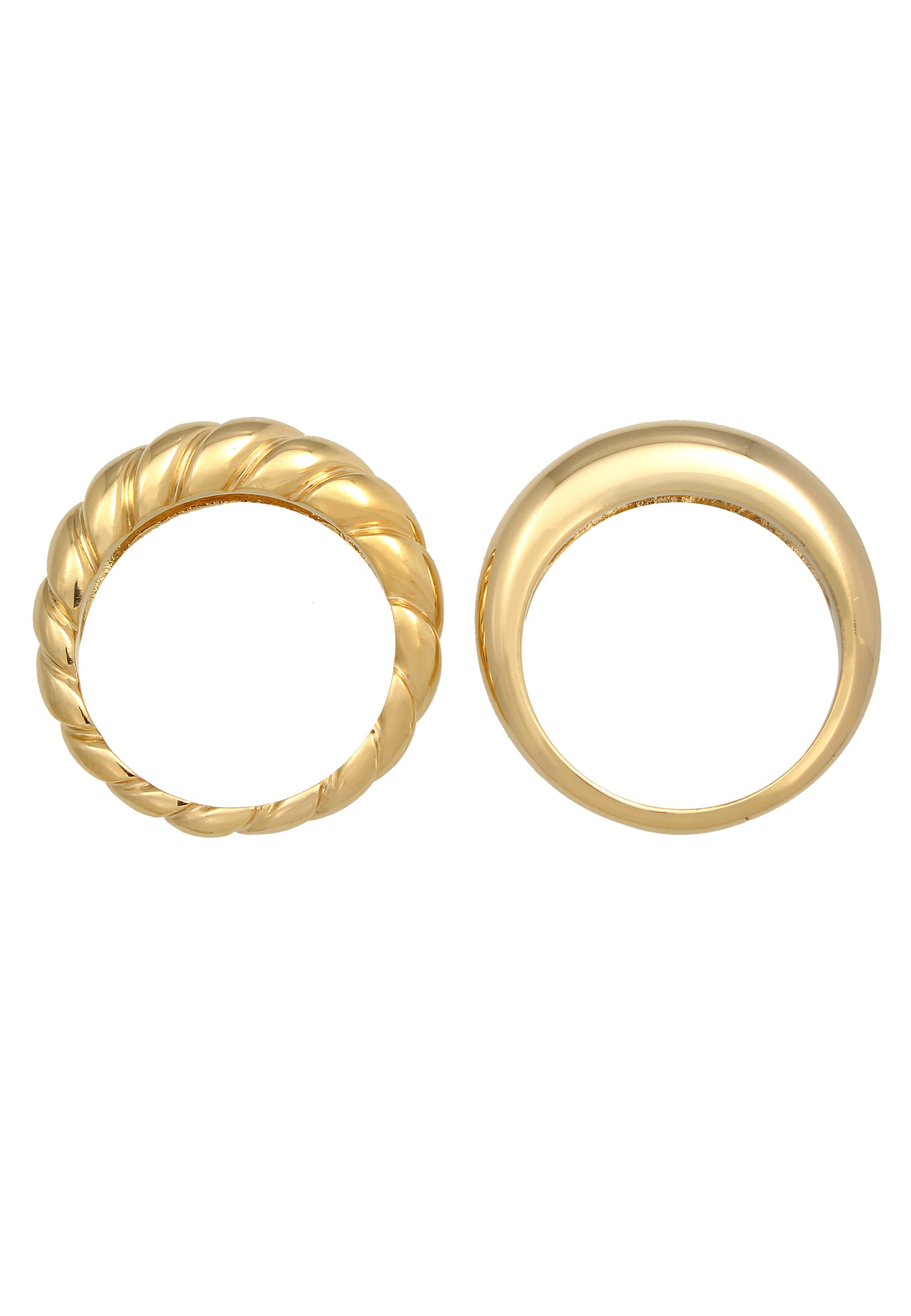 Elli Premium Ring-Set »Ring Gedreht Bandring Classic (2 tlg) Set 925 Silber«