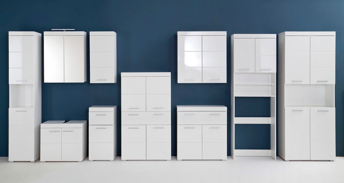 welltime Hochschrank »Avena« Badschrank mit 2 Türen & 1 Fach - (B/T/H) 37/31/190 cm
