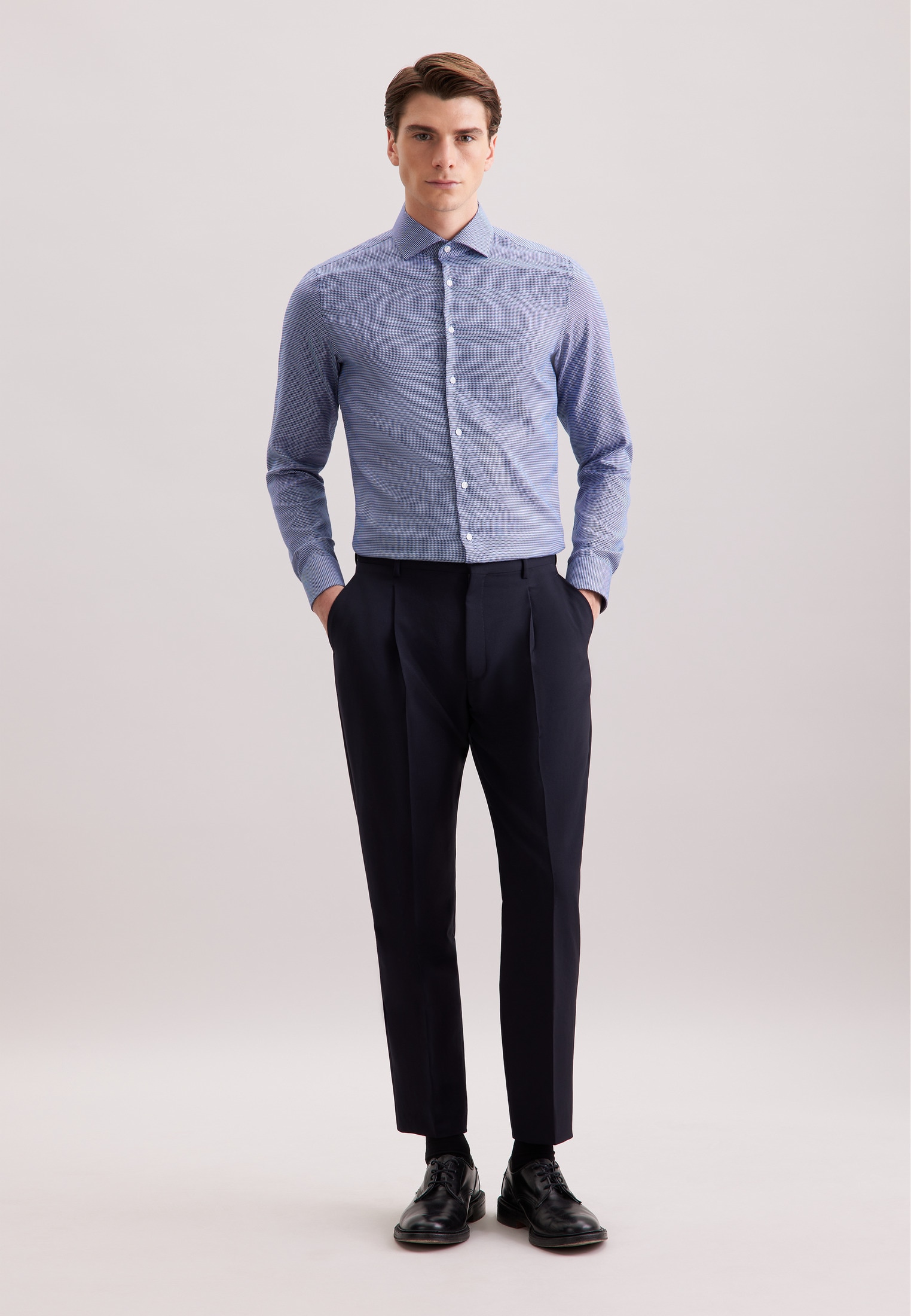 seidensticker Businesshemd »Schwarze Rose« Slim 1/1 Kentkragen Struktur