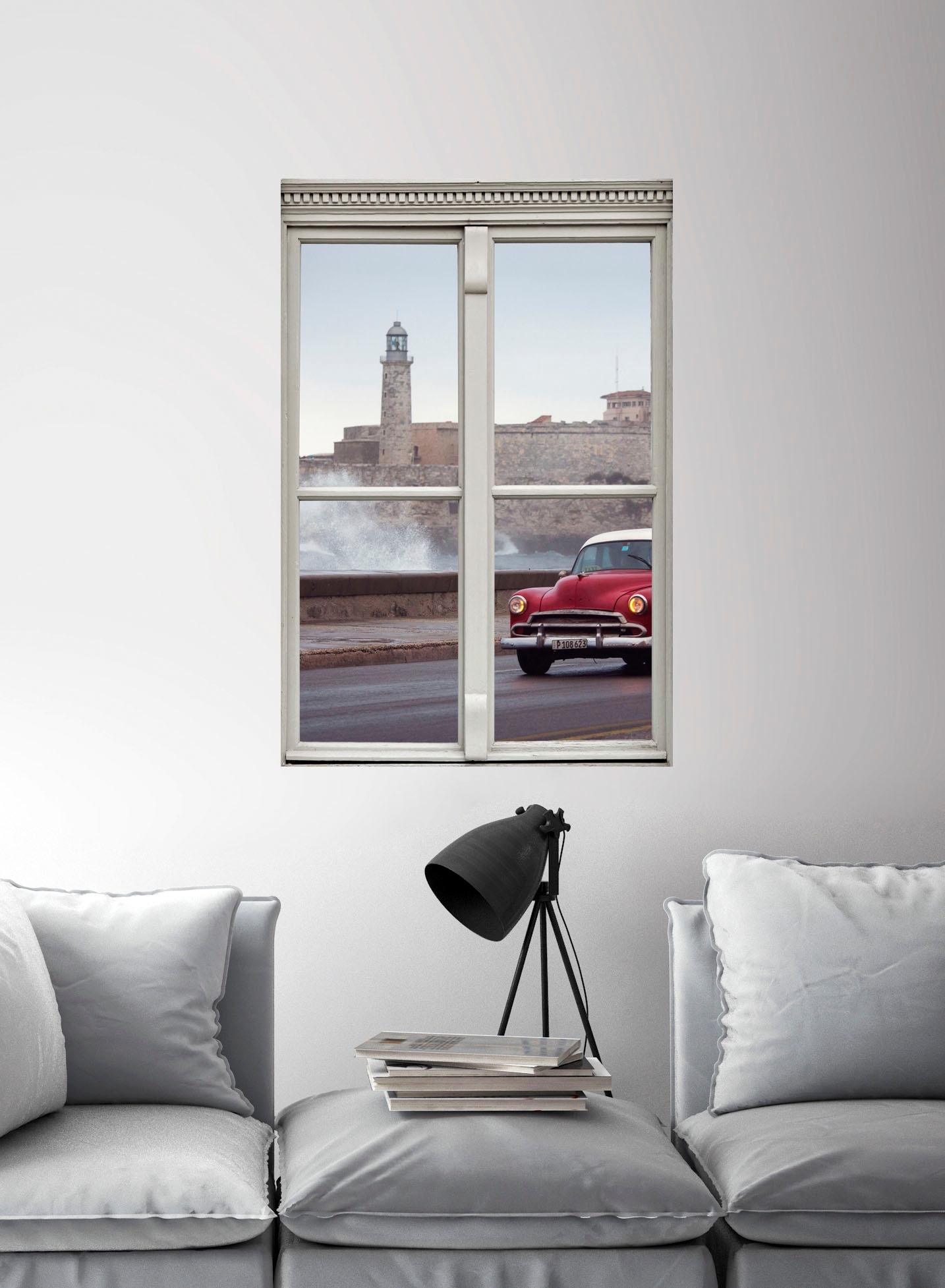 queence Wandsticker »Auto« Wandsticker, Wandbild, selbstklebend, 3D, Fenster