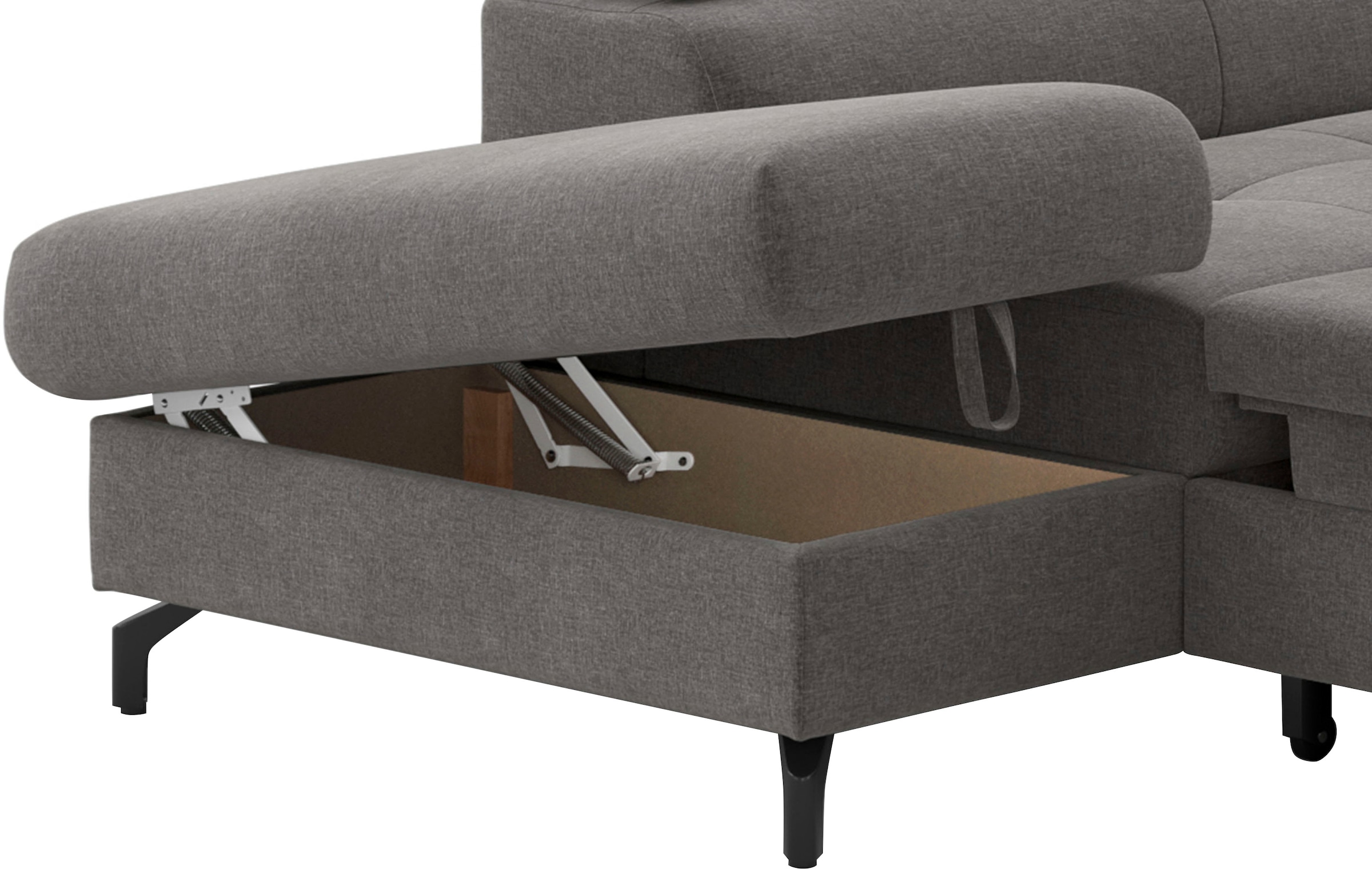 COTTA Ecksofa »Aura L-Form, B: 260 cm« mit Bettfunktion, Bettkasten & Kopfteilverstellung
