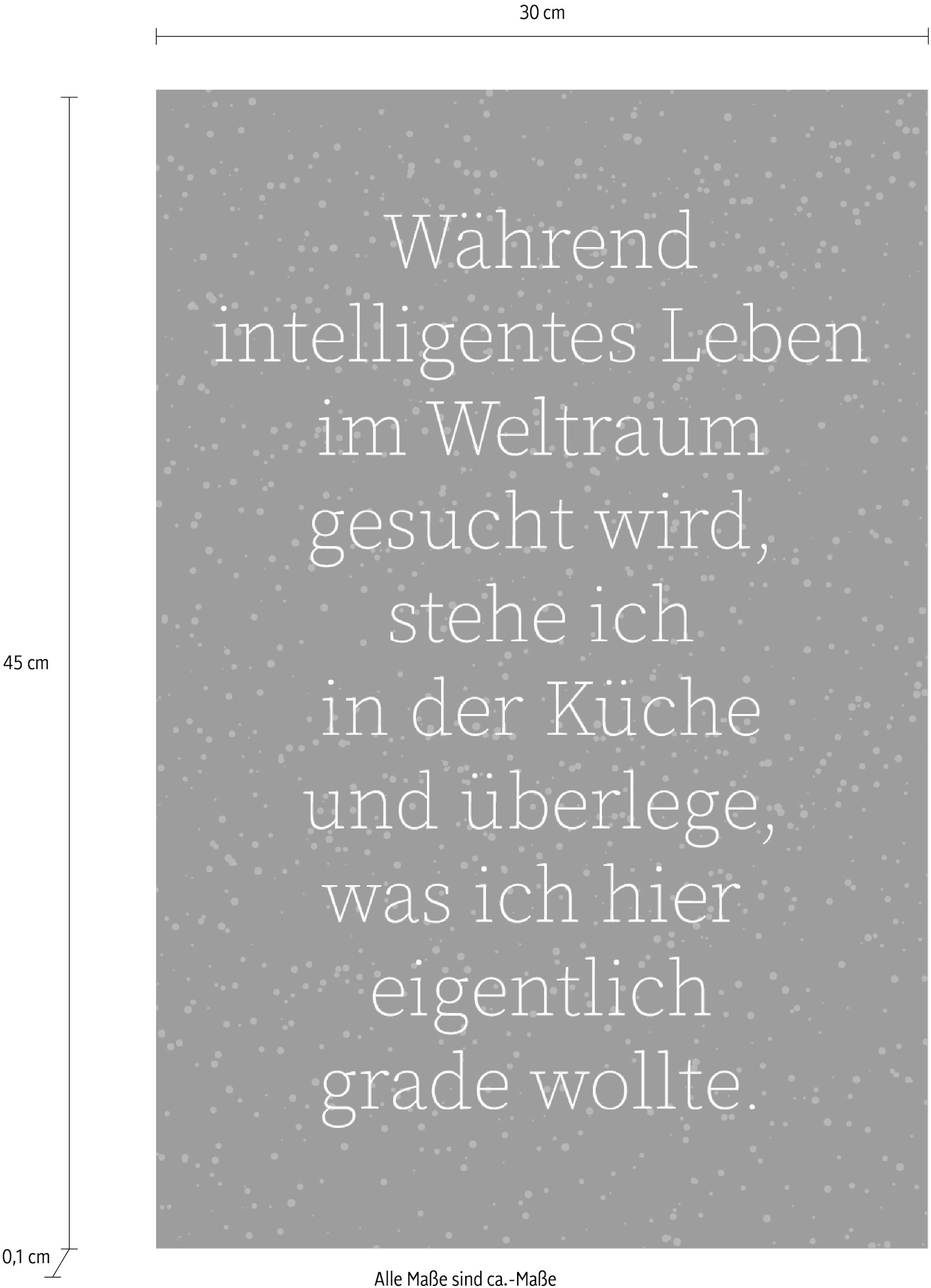 queence Wanddekoobjekt »Weltraum und Küche«, Stahlblech Spruch, bestellen bequem aus Schriftzug