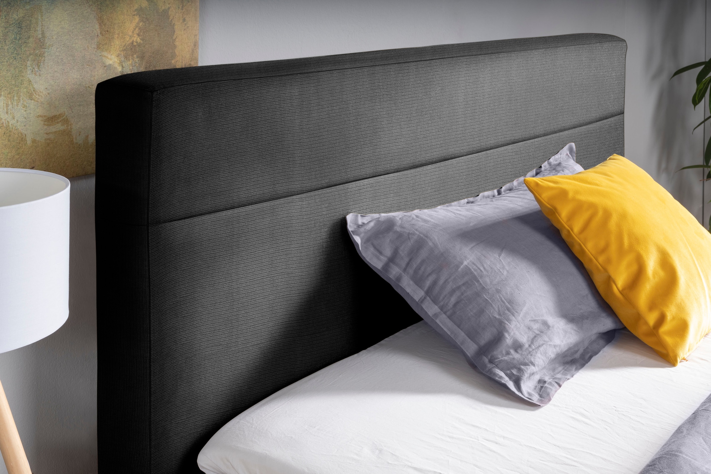 alina Boxspringbett »Nikki« inklusive Matratze und Topper, Füße Buche natur