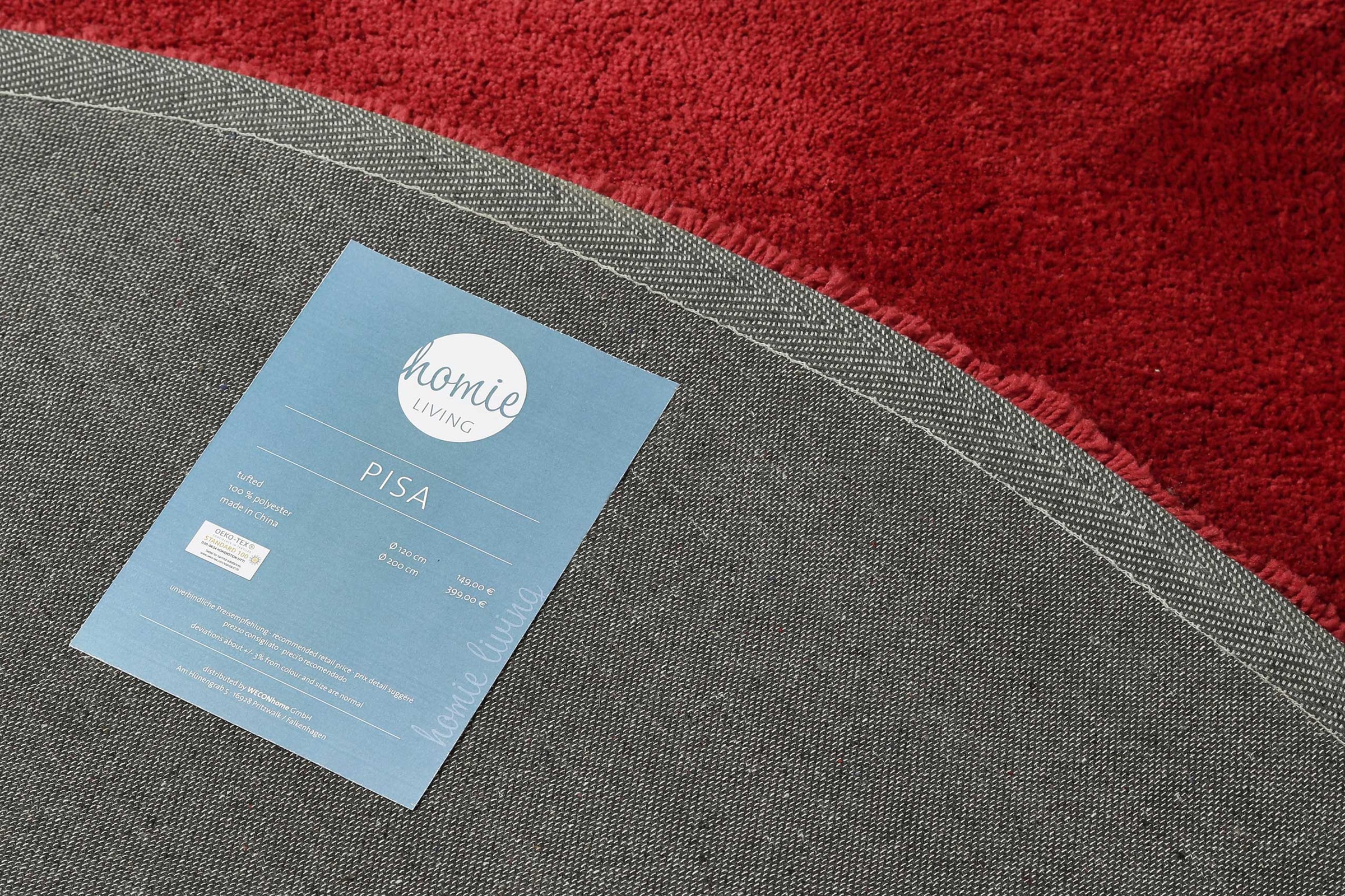 Homie Living Teppich »Pisa« rund 25 mm Höhe Hochflor, Microfaser, uni, weich, Shaggy, Wohnzimmer, Schlafzimmer
