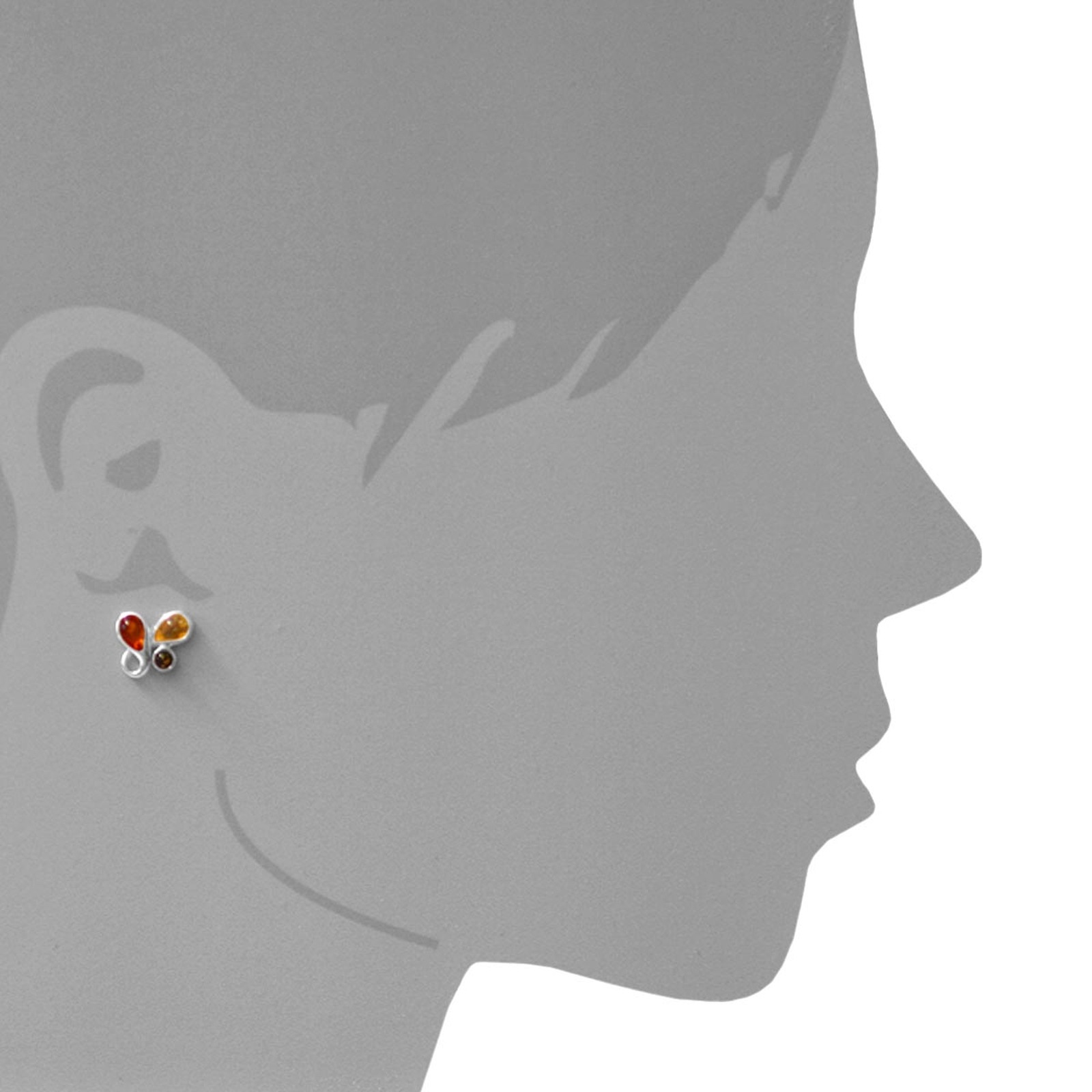 OSTSEE-SCHMUCK Paar Ohrstecker »- Siw - Silber 925/000 - Bernstein«